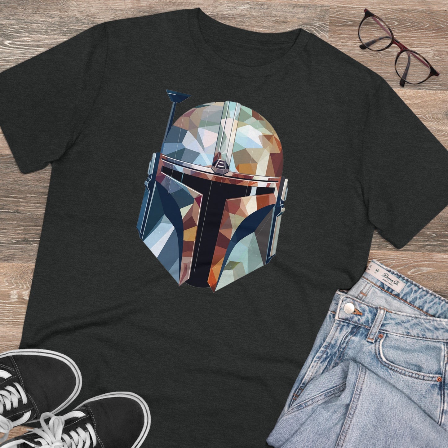 The Mandalorian Polygonal T-Shirt - Embrace Interstellar Adventure - Star Wars