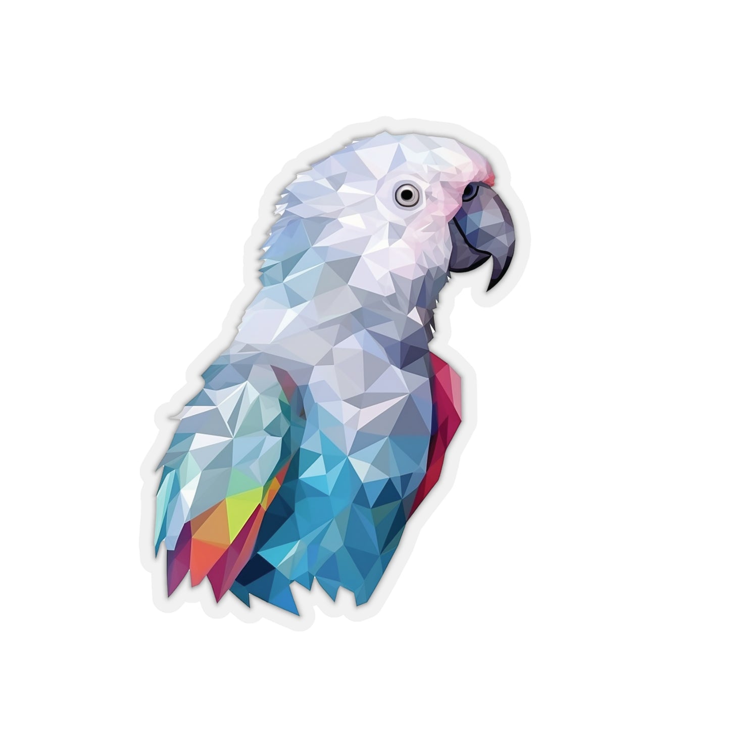 Grey Parrot Sticker - A Graceful Avian Presence