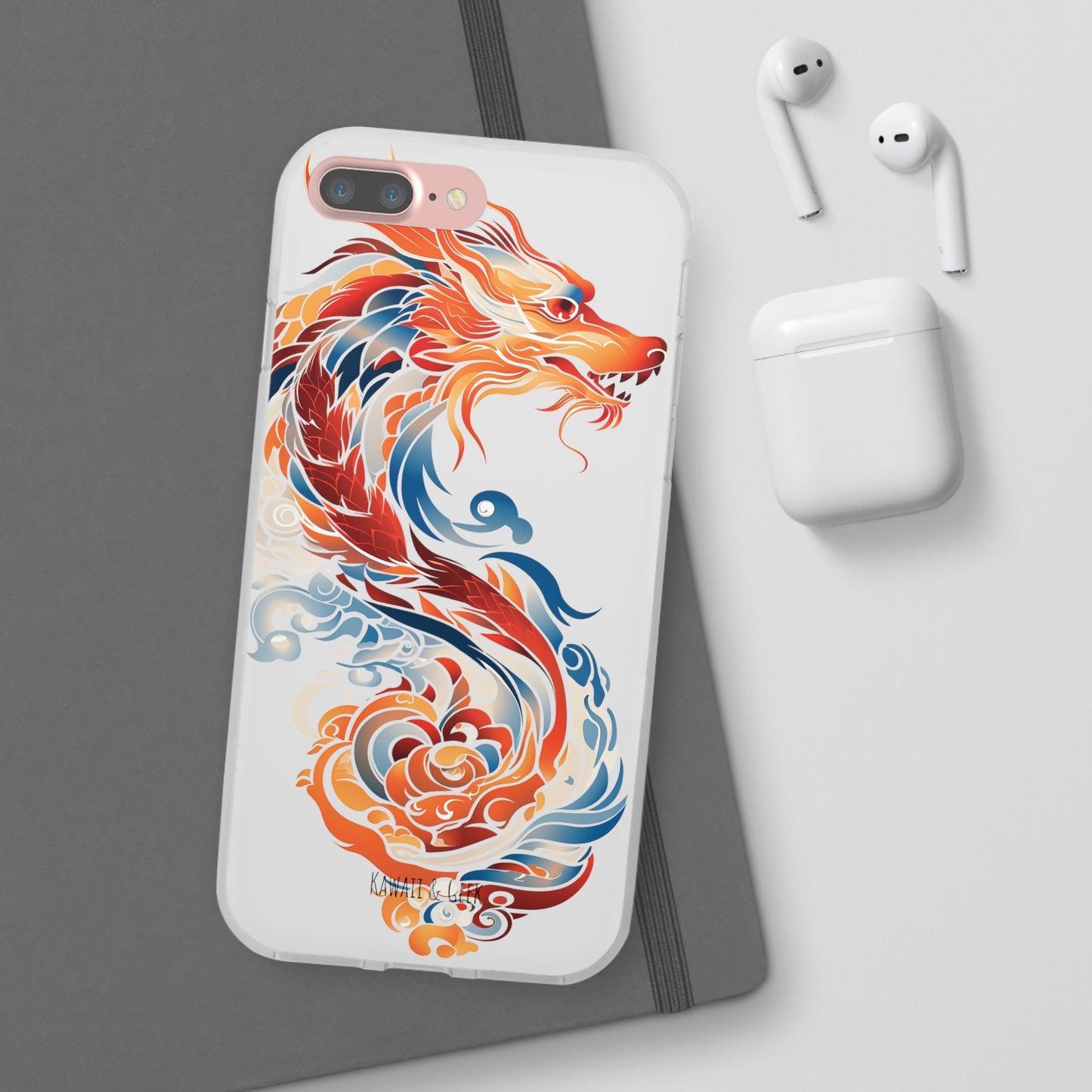 Elegant Chinese Ink Dragon Flexi Transparent Phone Case