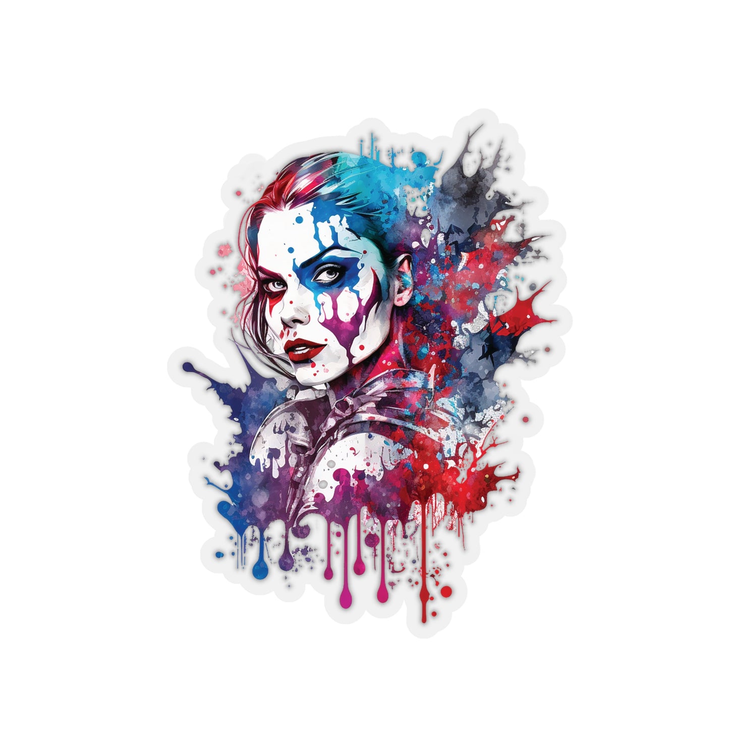 Harley Quinn Sticker - Add Some Pop-Art and Watercolor Style to Your Tech
