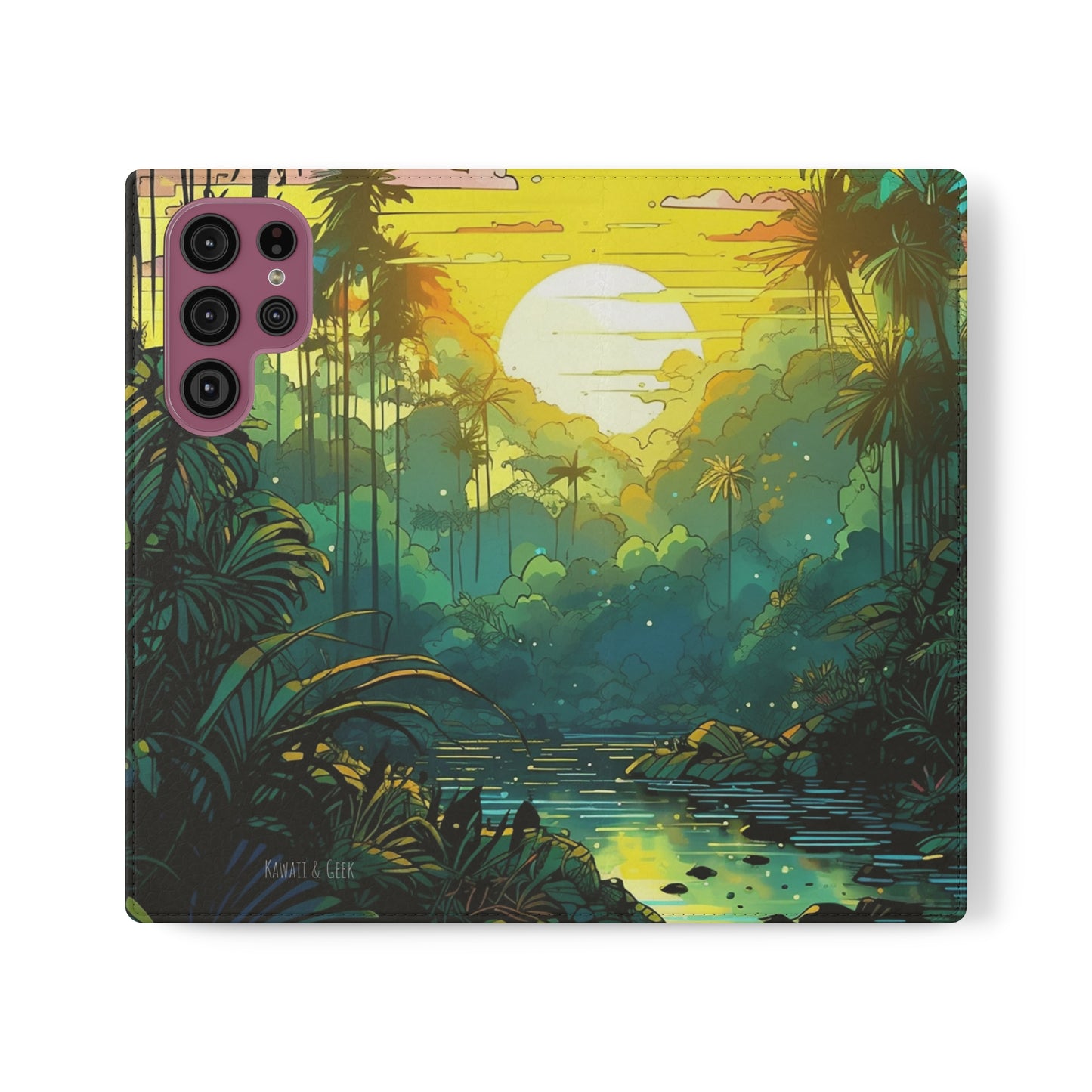 Rainforest at Sunset Flip Phone Case - Capture the Serenity of Nature on Your Device