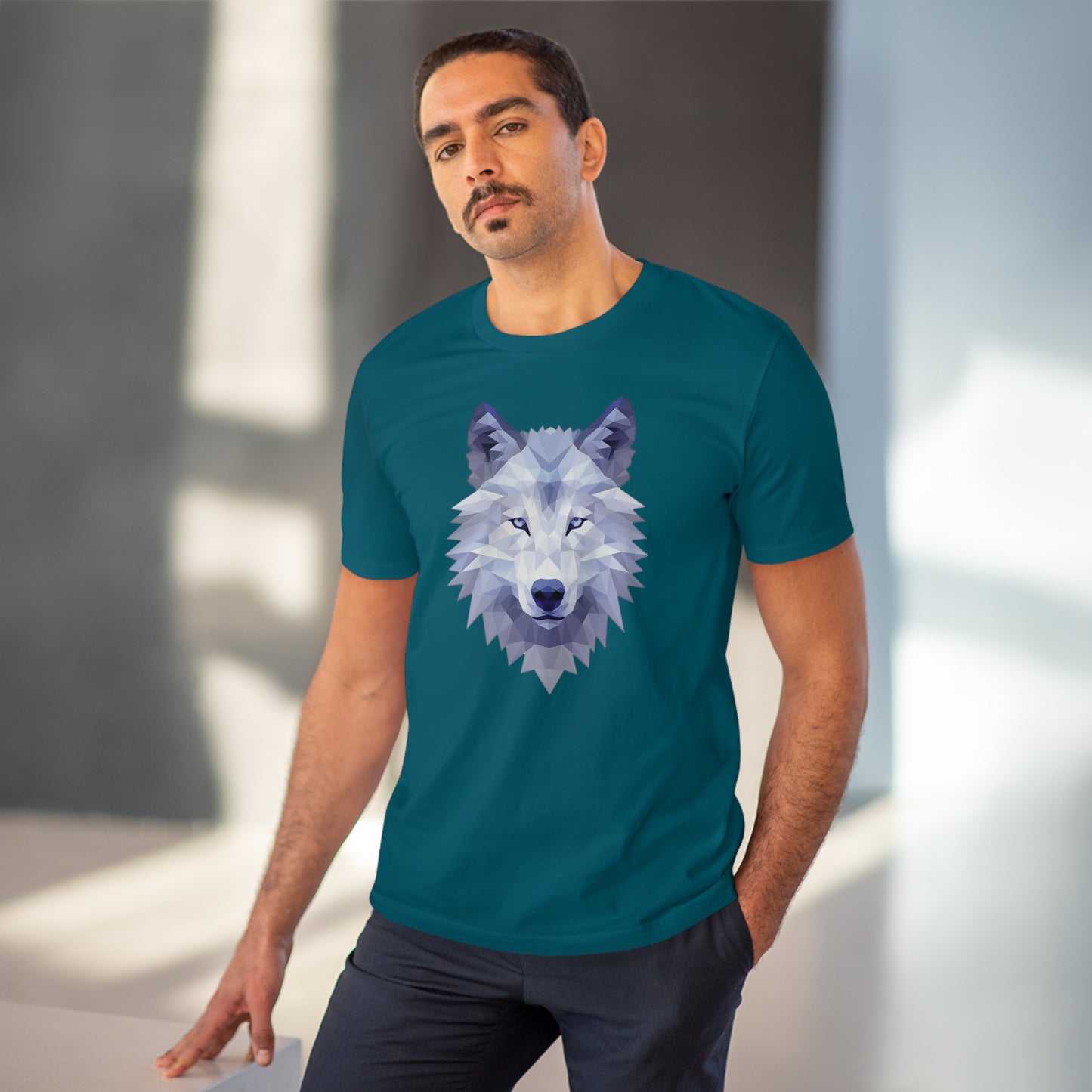 Wolf Polygonal T-Shirt - Embrace Wild Harmony