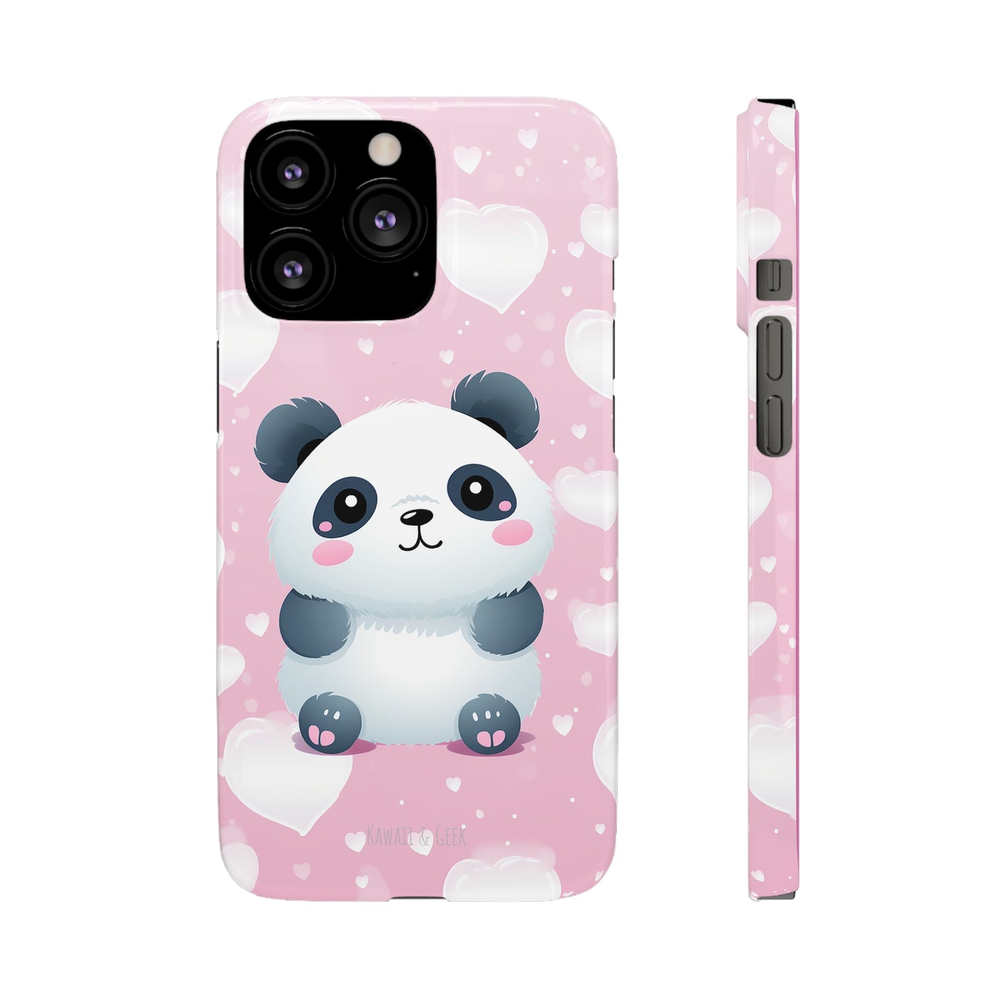 Cute Panda & Hearts Premium Phone Case