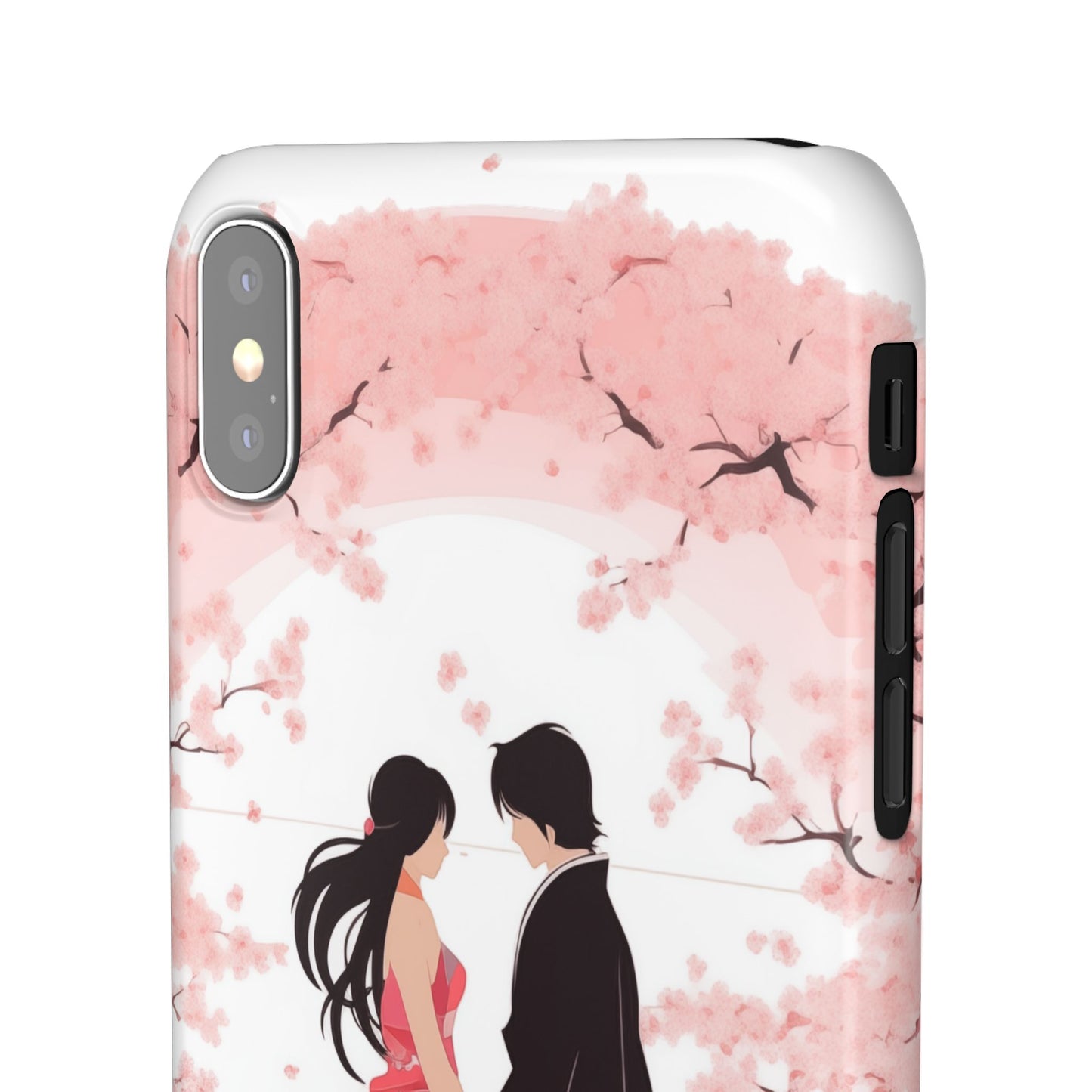 Japanese Blossom Love Premium Phone Case - Valentine's Cherry Tree Design