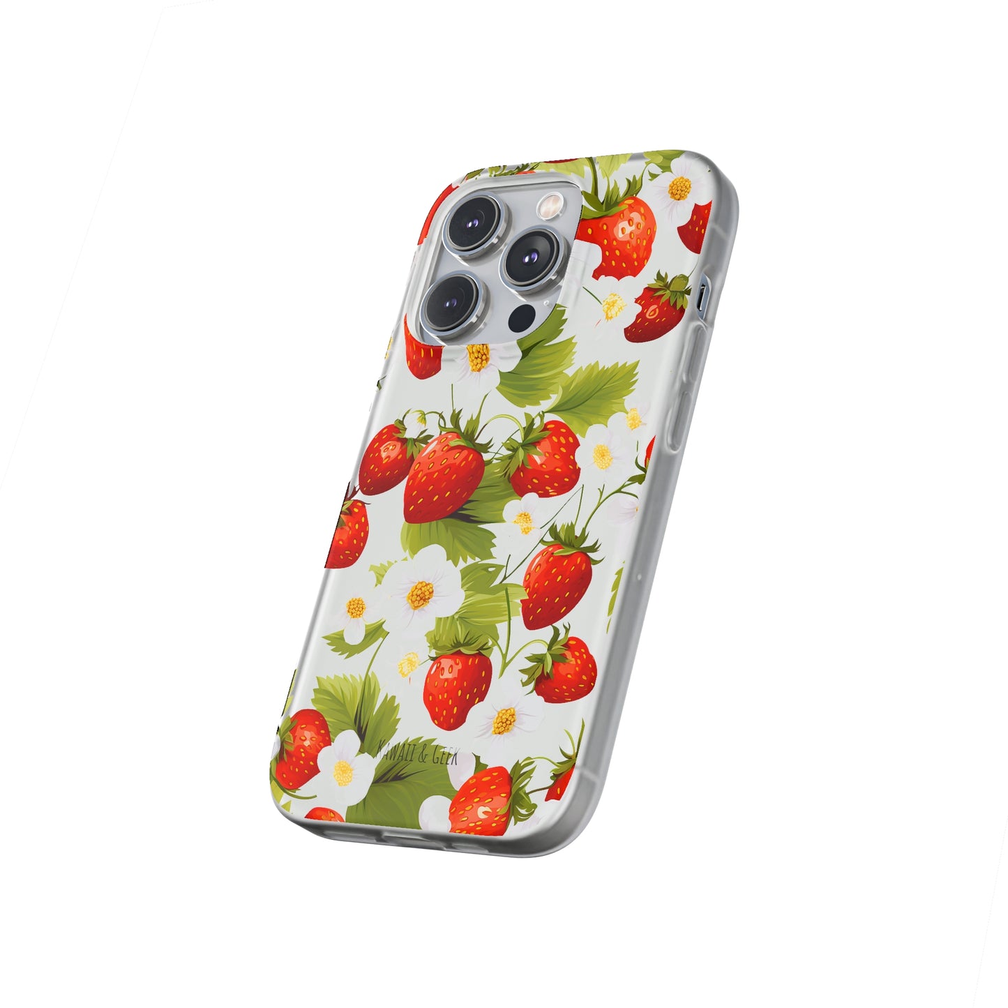 Strawberries & Florals Flexi and Transparent Phone Case