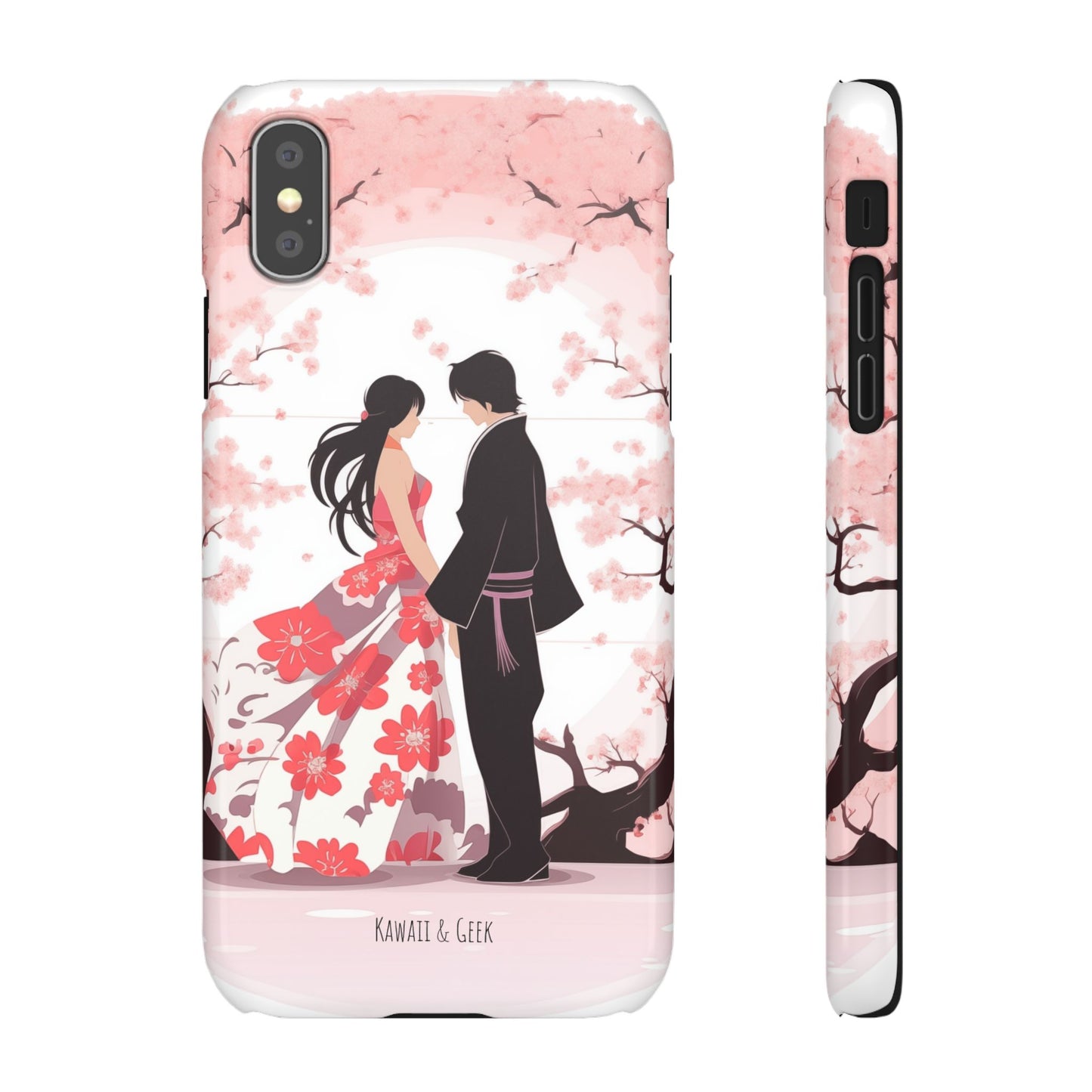 Japanese Blossom Love Premium Phone Case - Valentine's Cherry Tree Design
