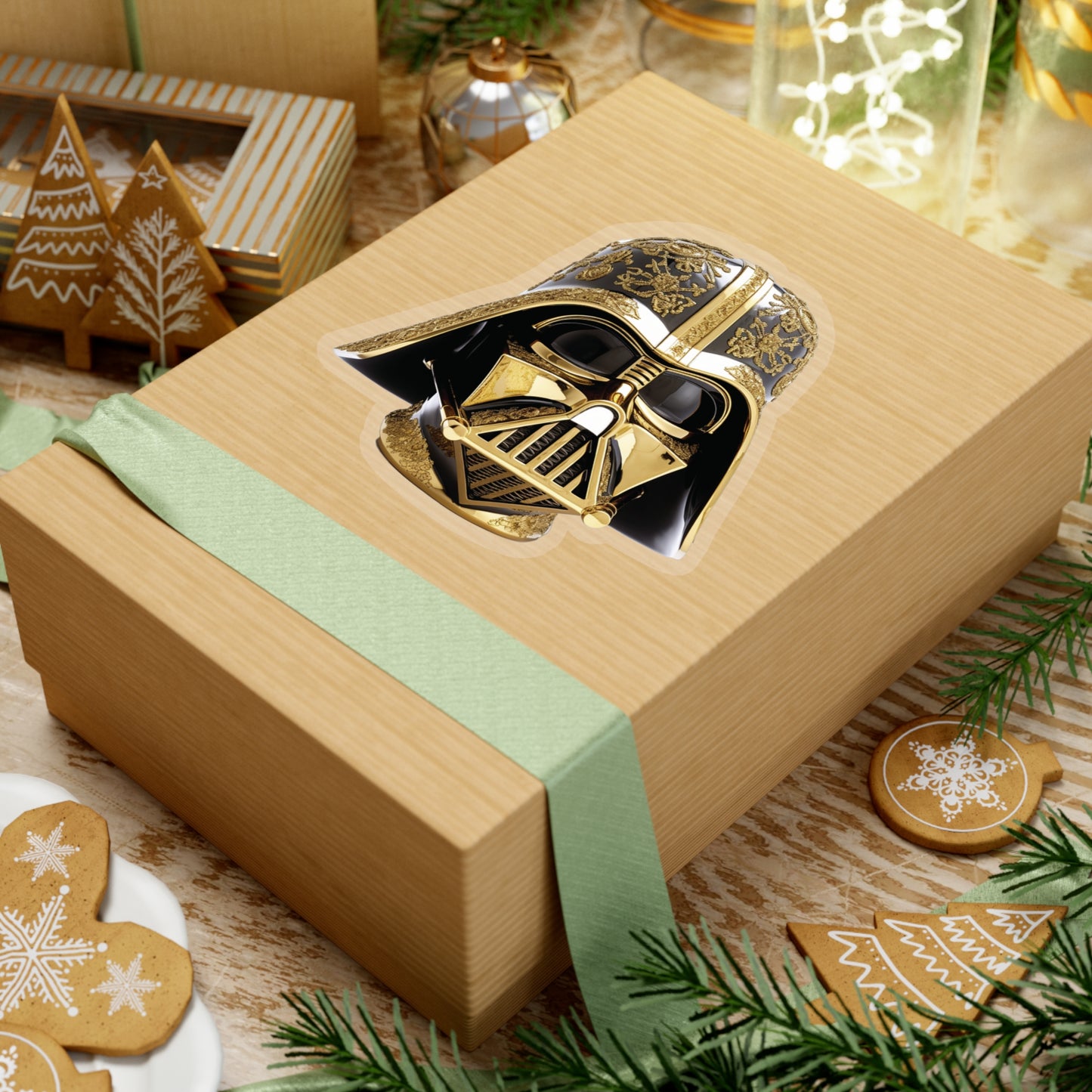 Gold Darth Vader Sticker - Unleash Imperial Grandeur - Star Wars