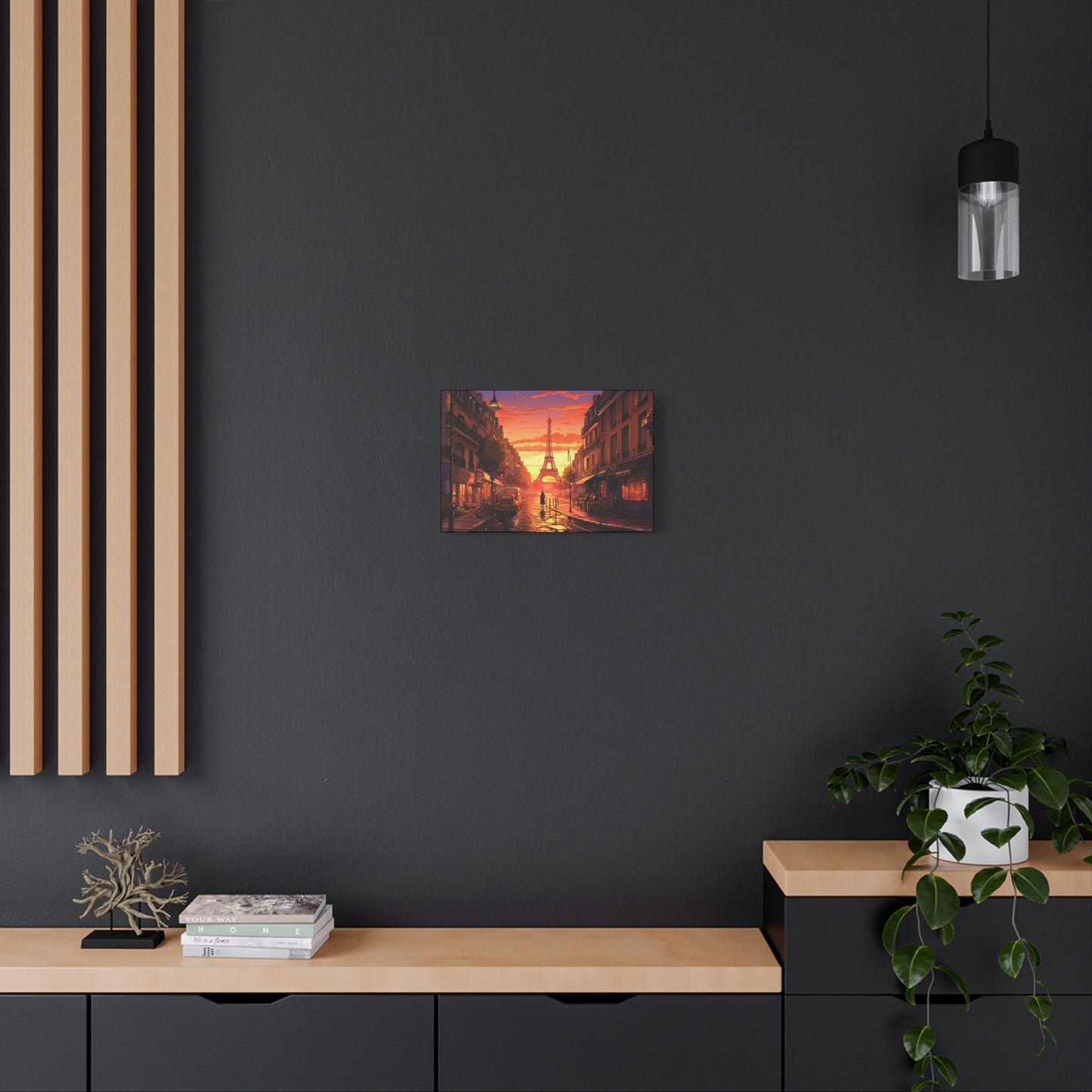 Paris Sunset Canvas - Capture the Romantic Streets and Eiffel Tower in Artistic Splendor