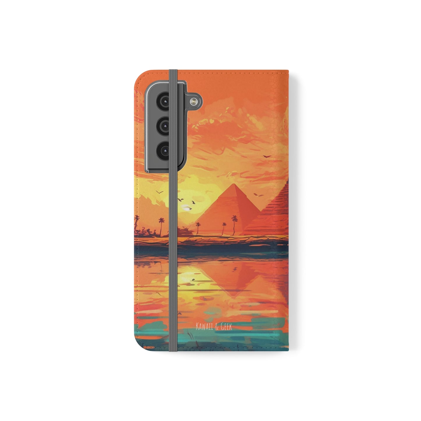 Egyptian Pyramid at Sunset Flip Phone Case - Carry the Mystique of Ancient Egypt with You