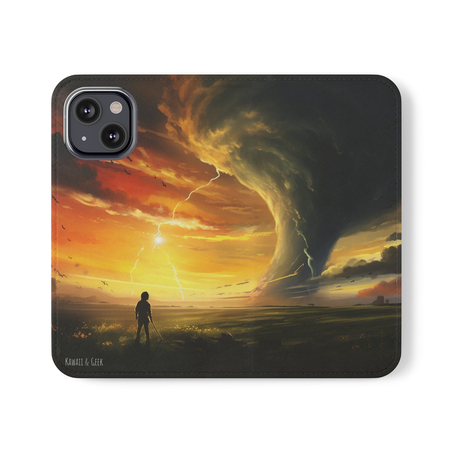 Apocalyptic Tornado Kids Flip Phone Case
