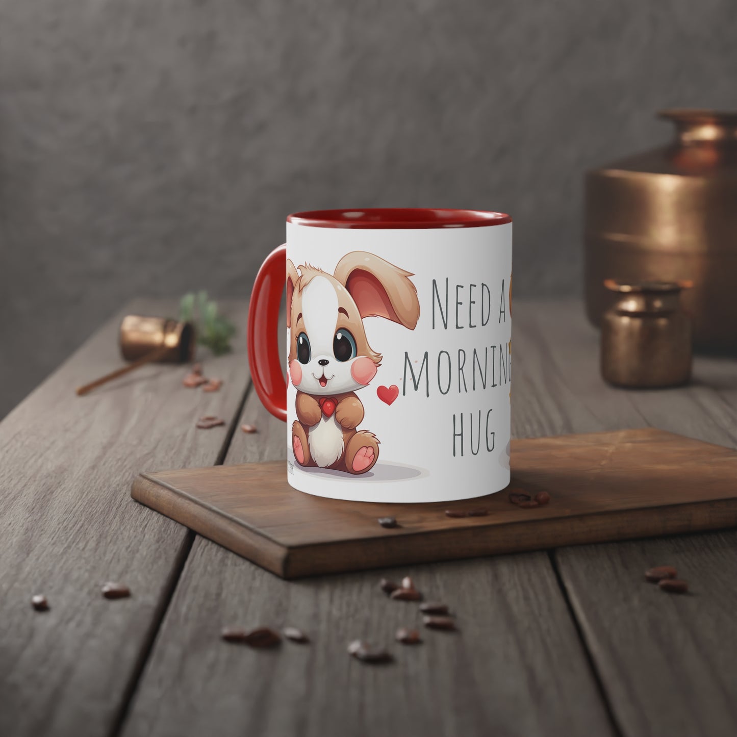 11oz Bi-Color Mug: "Morning Hug" Teddy Duo - EU