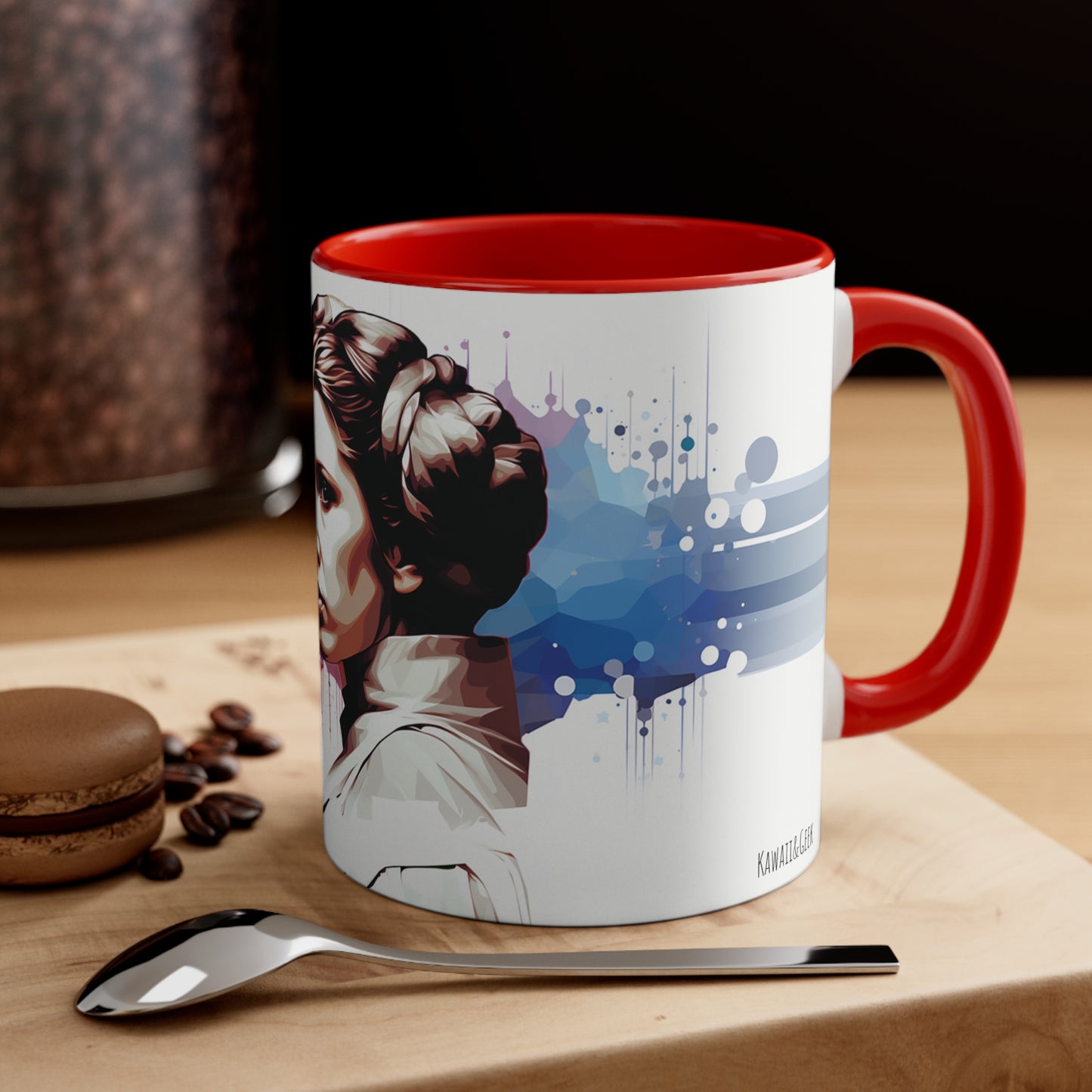 Princess Leia Geometric Bicolor Mug - A Beacon of Hope: Help Me, Obi-Wan Kenobi - Star Wars