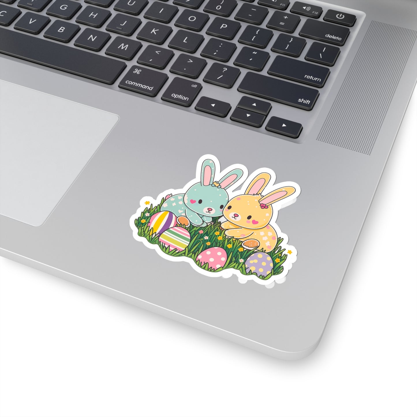 Kawaii Easter Rabbit Sticker - Add Some Cute and Festive Style to Your Tech