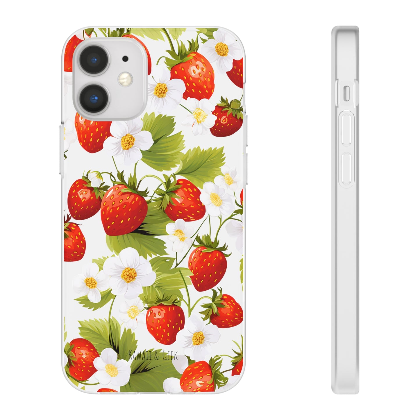Strawberries & Florals Flexi and Transparent Phone Case