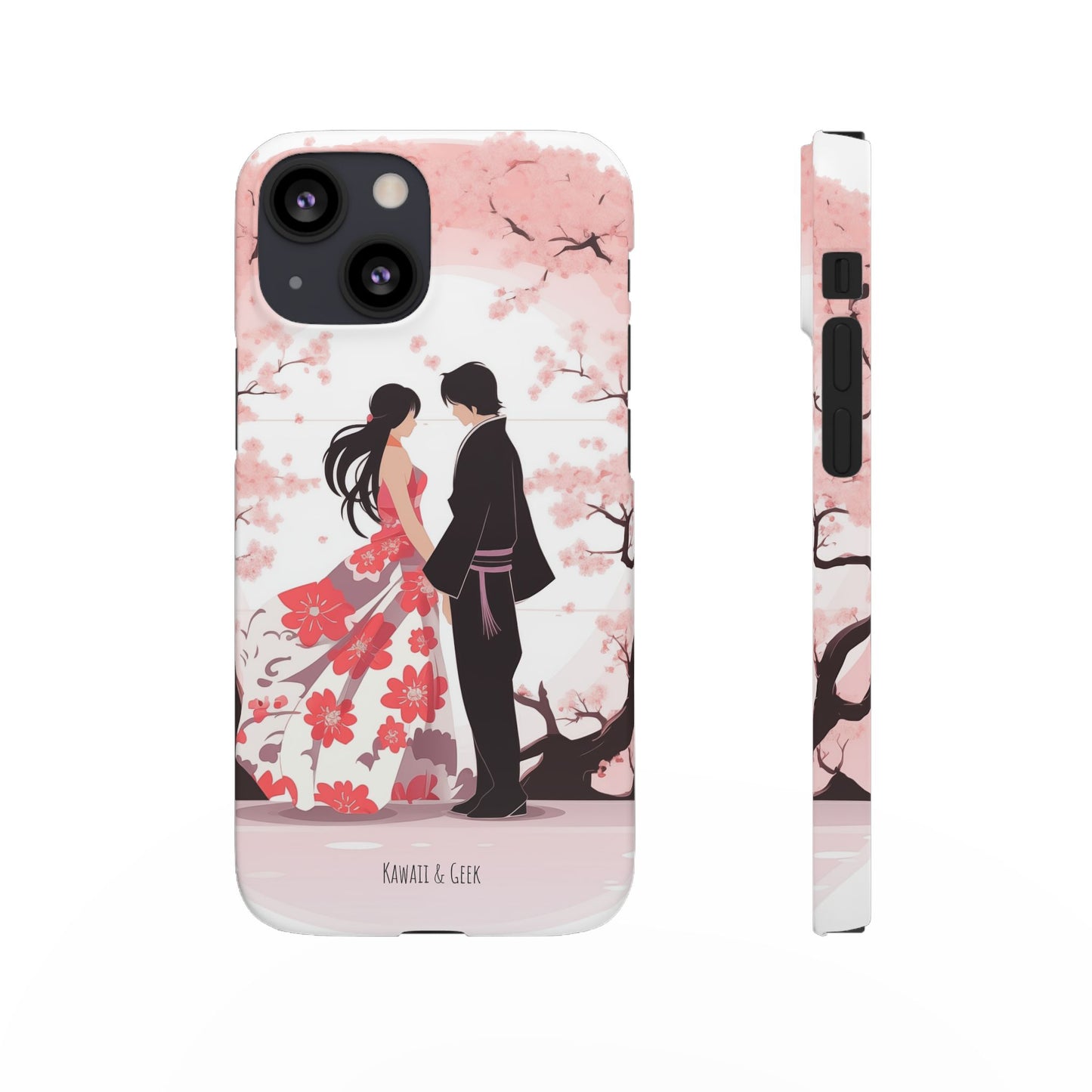 Japanese Blossom Love Premium Phone Case - Valentine's Cherry Tree Design