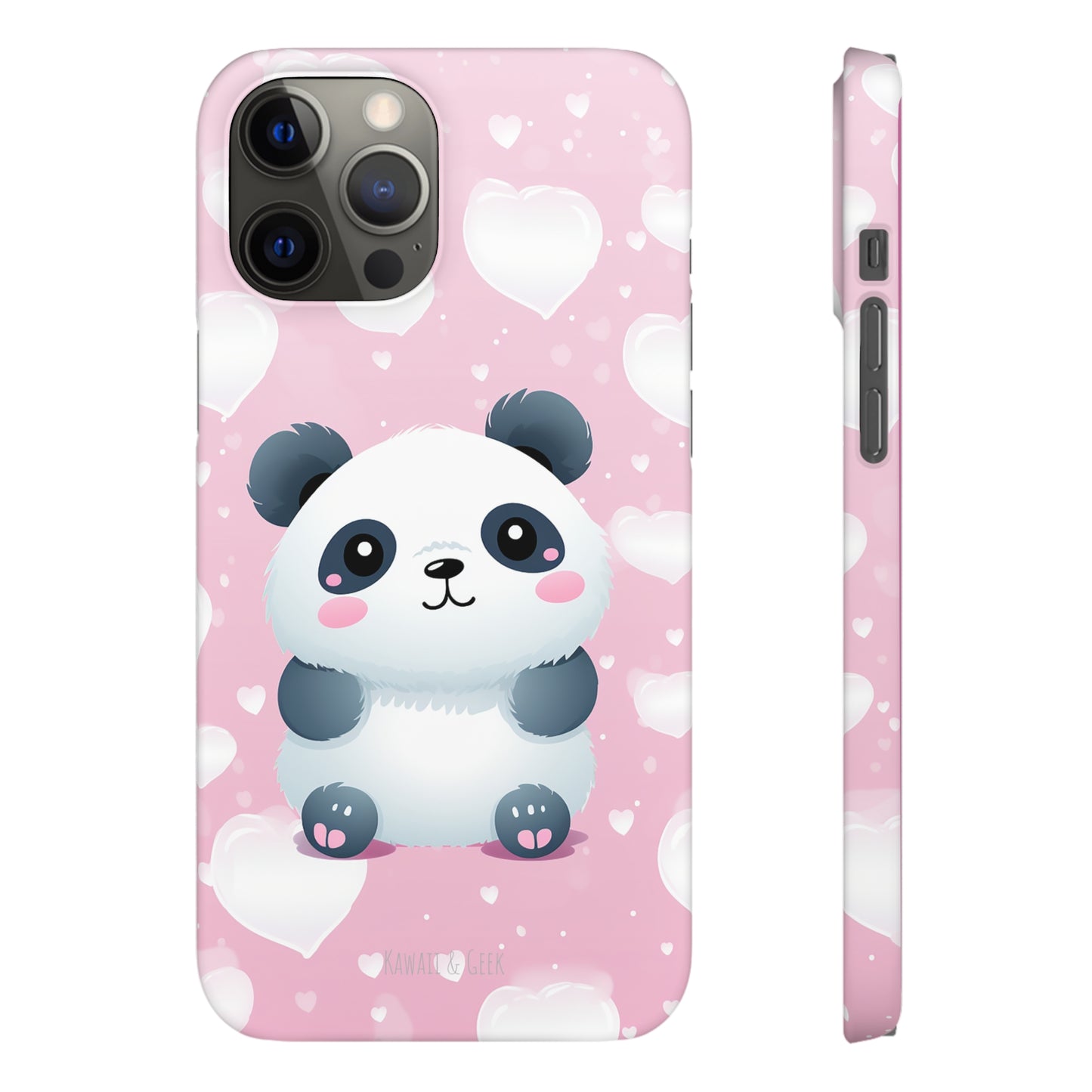 Cute Panda & Hearts Premium Phone Case