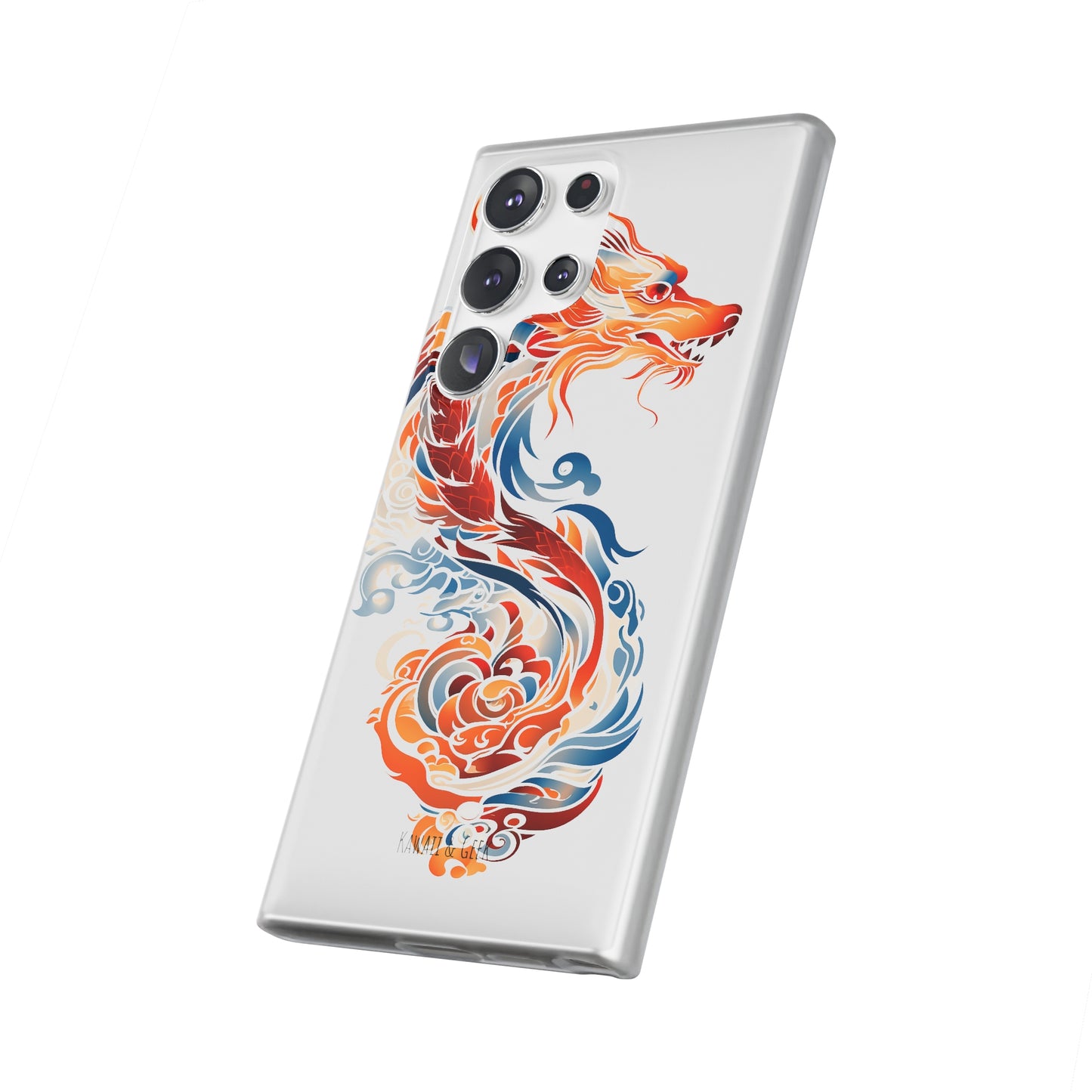 Elegant Chinese Ink Dragon Flexi Transparent Phone Case