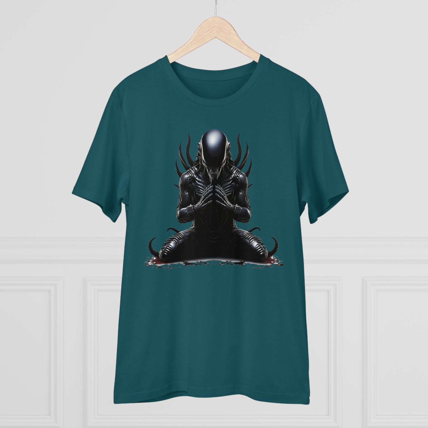 Eco-Friendly Zen Alien Xenomorph T-shirt - Embrace Galactic Serenity