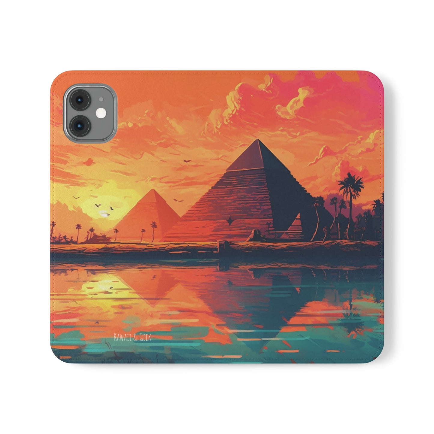 Egyptian Pyramid at Sunset Flip Phone Case - Carry the Mystique of Ancient Egypt with You