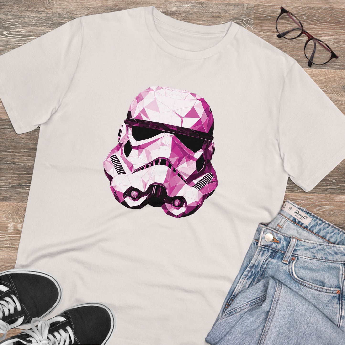 Stormtrooper Polygonal T-Shirt Pink Edition - Embrace Galactic Precision