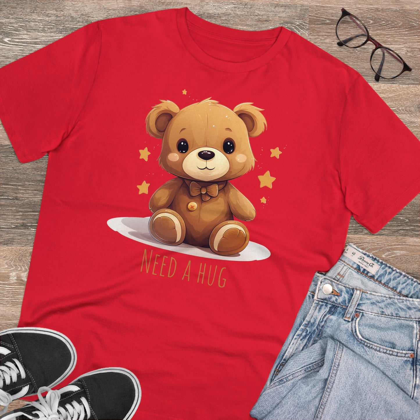 Eco-Friendly "Need a Hug" Teddy Bear Tee