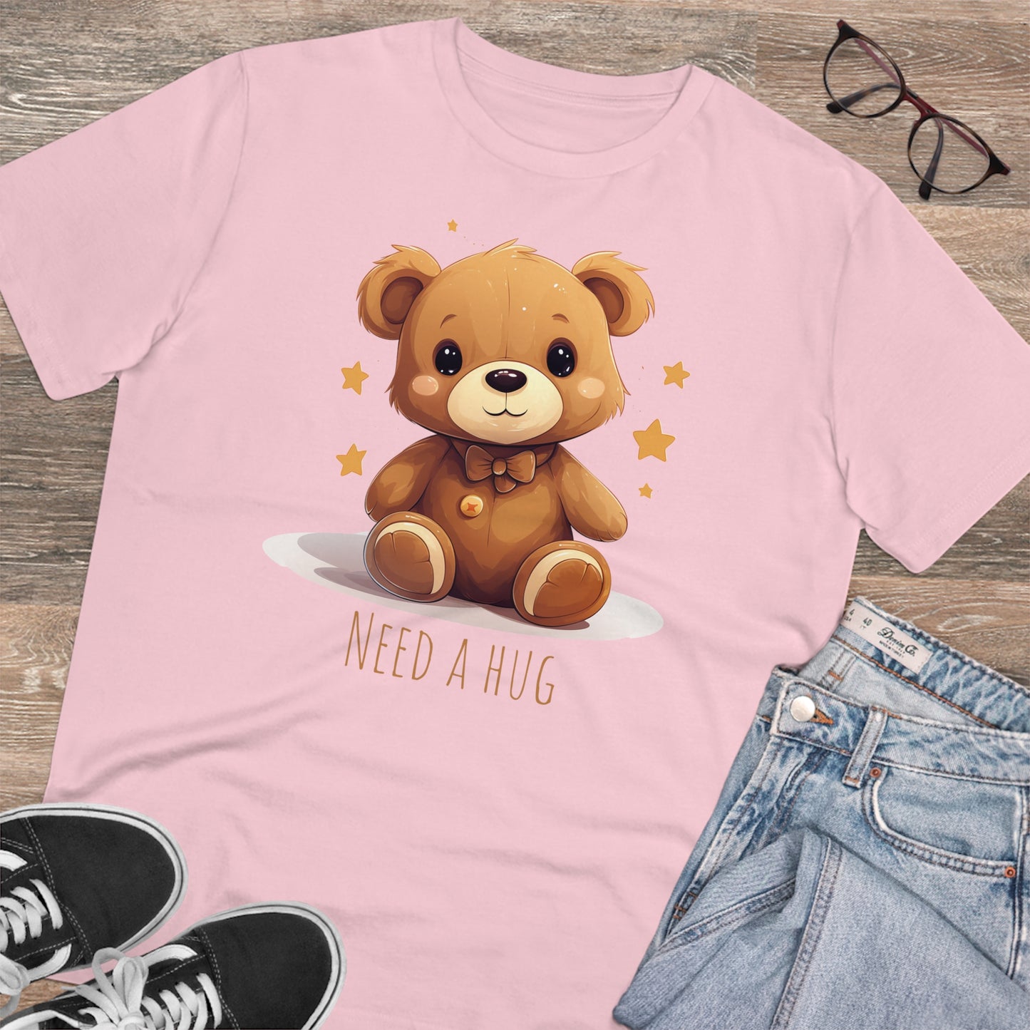 Eco-Friendly "Need a Hug" Teddy Bear Tee
