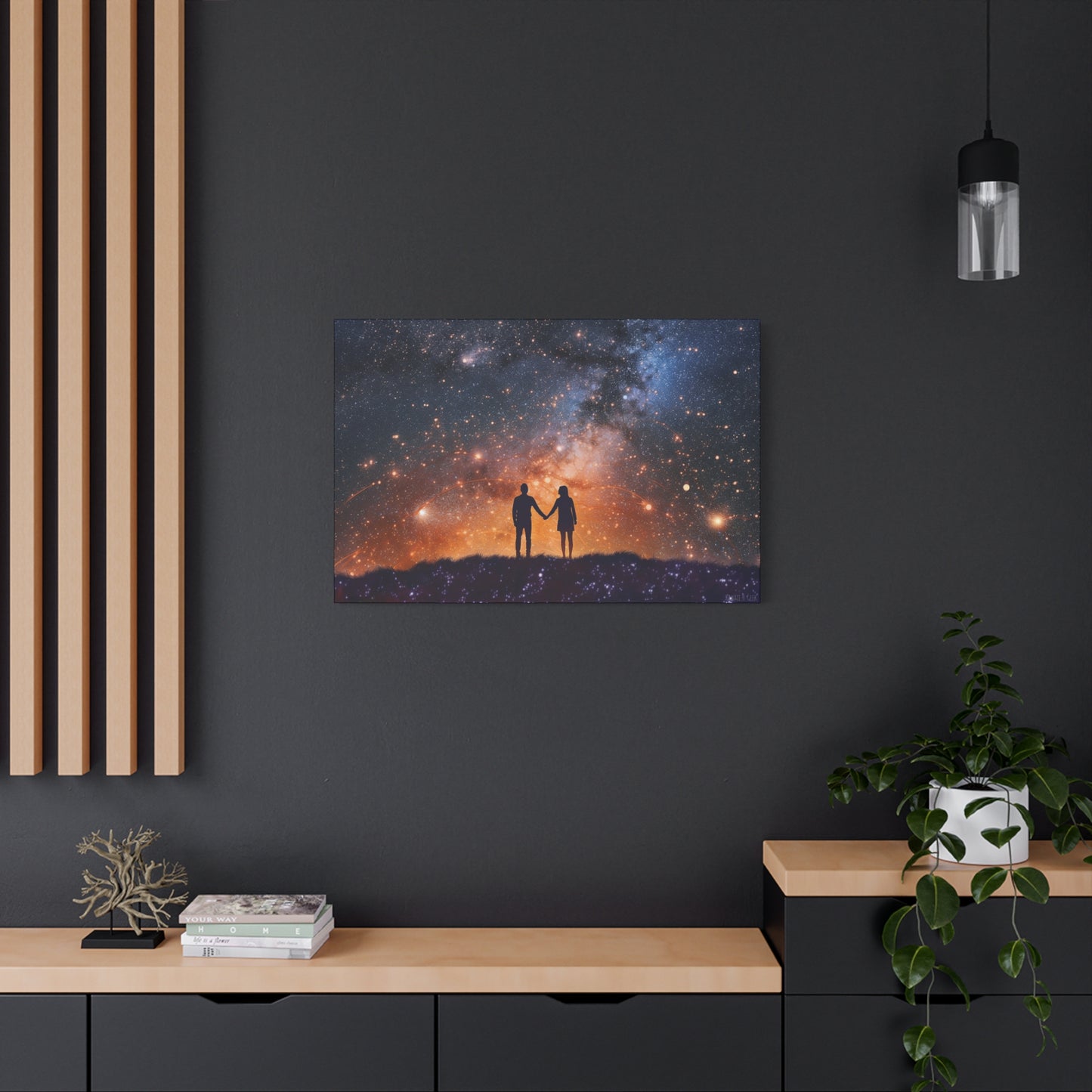 Lovers Night Sky Canvas - Capture the Magic of Love Beneath a Starlit Sky
