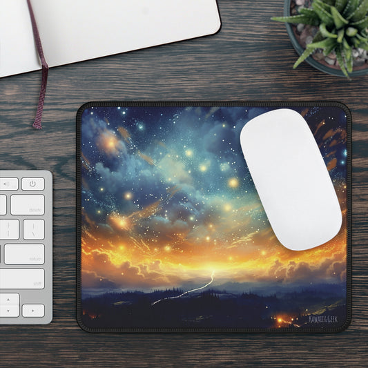 Starry Night Gaming Mouse Pad with Celestial Constellations