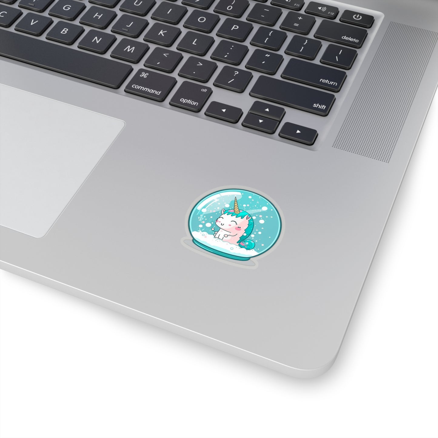 Kawaii Unicorn in Snowball Sticker - Add Some Cute and Whimsical Style to Your Tech