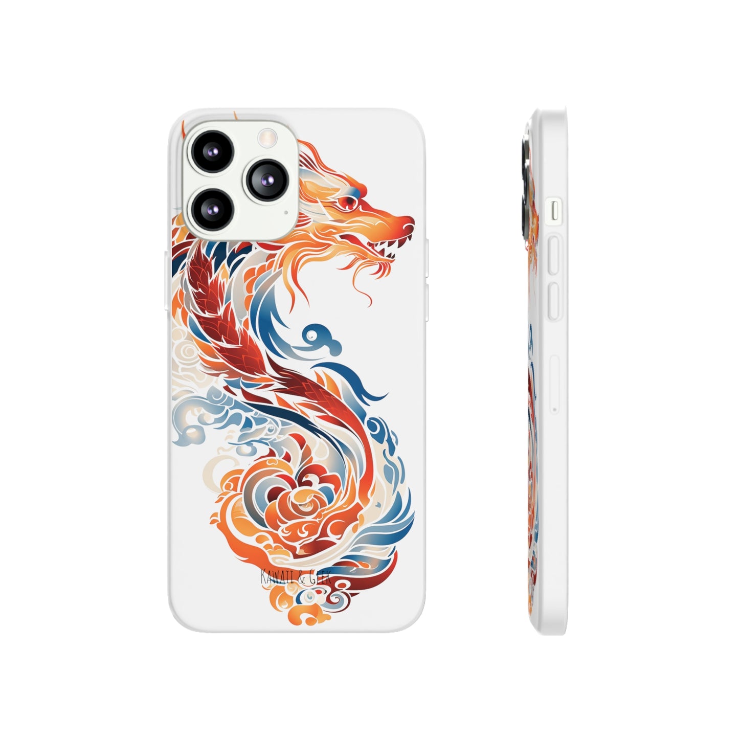 Elegant Chinese Ink Dragon Flexi Transparent Phone Case