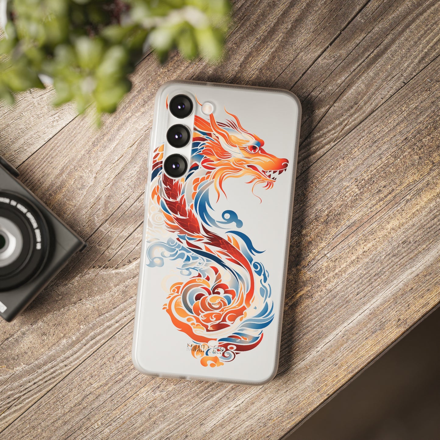 Elegant Chinese Ink Dragon Flexi Transparent Phone Case