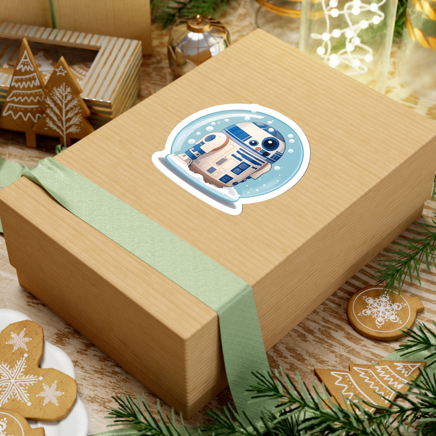 Cute R2D2 in a Snowball Sticker - Add Some Playful and Whimsical Style to Your Tech