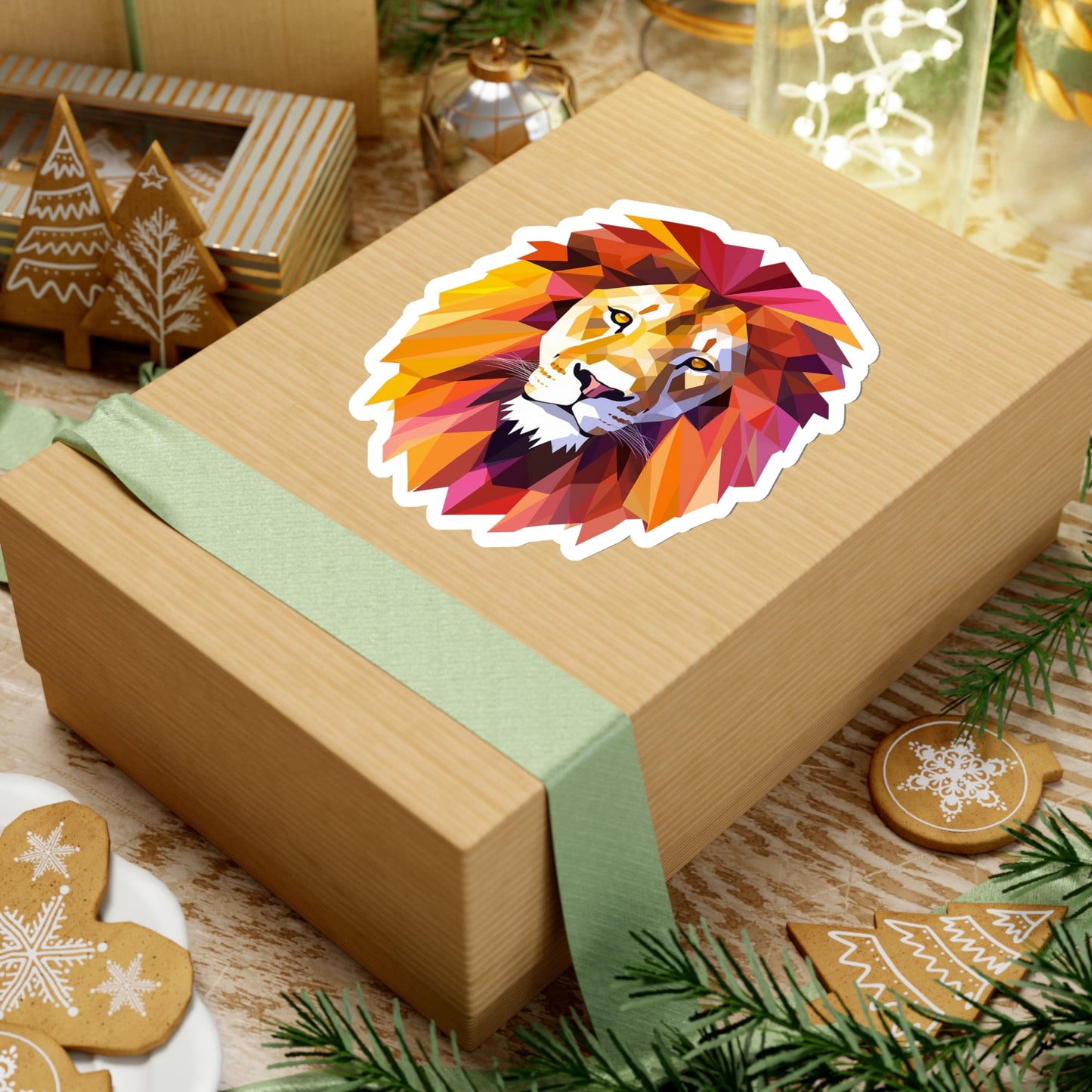 Lion Sticker - Roar with Geometric Majesty