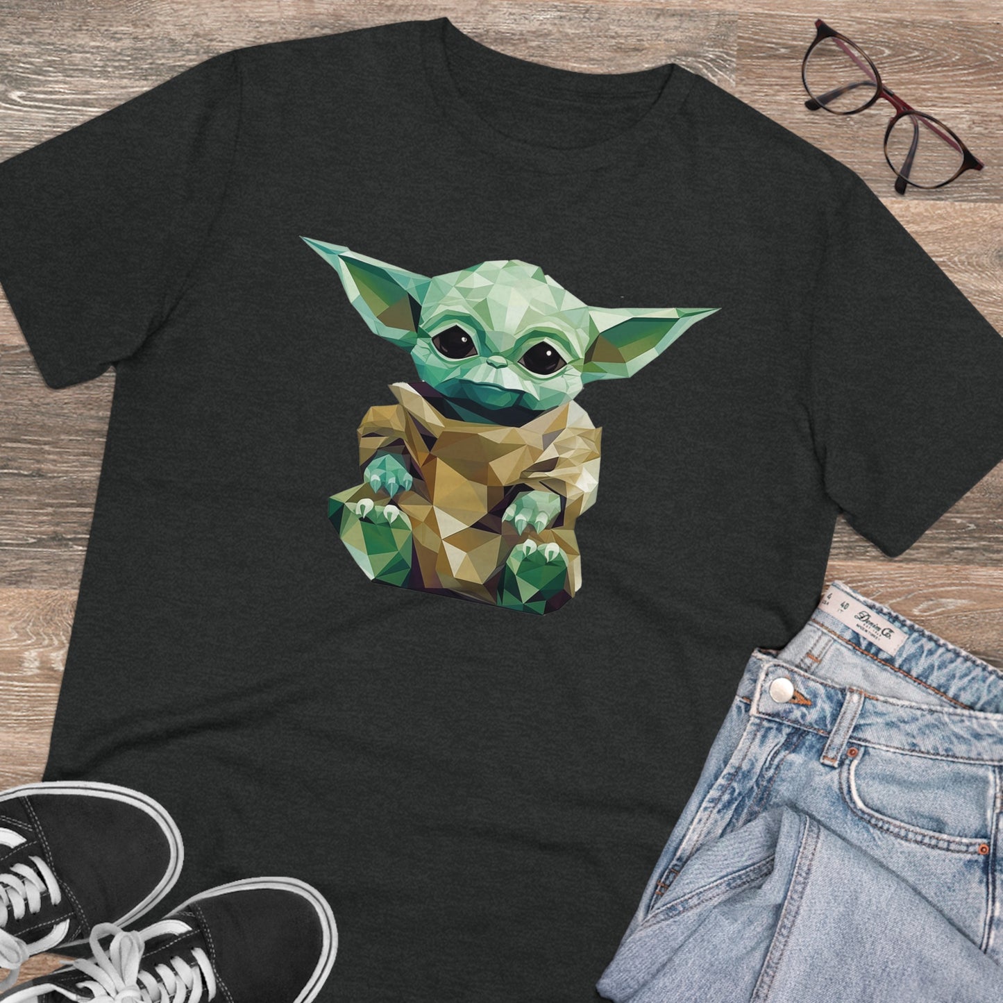 Baby Yoda Grogu Polygonal T-Shirt - Embrace Adorable Force - Star Wars