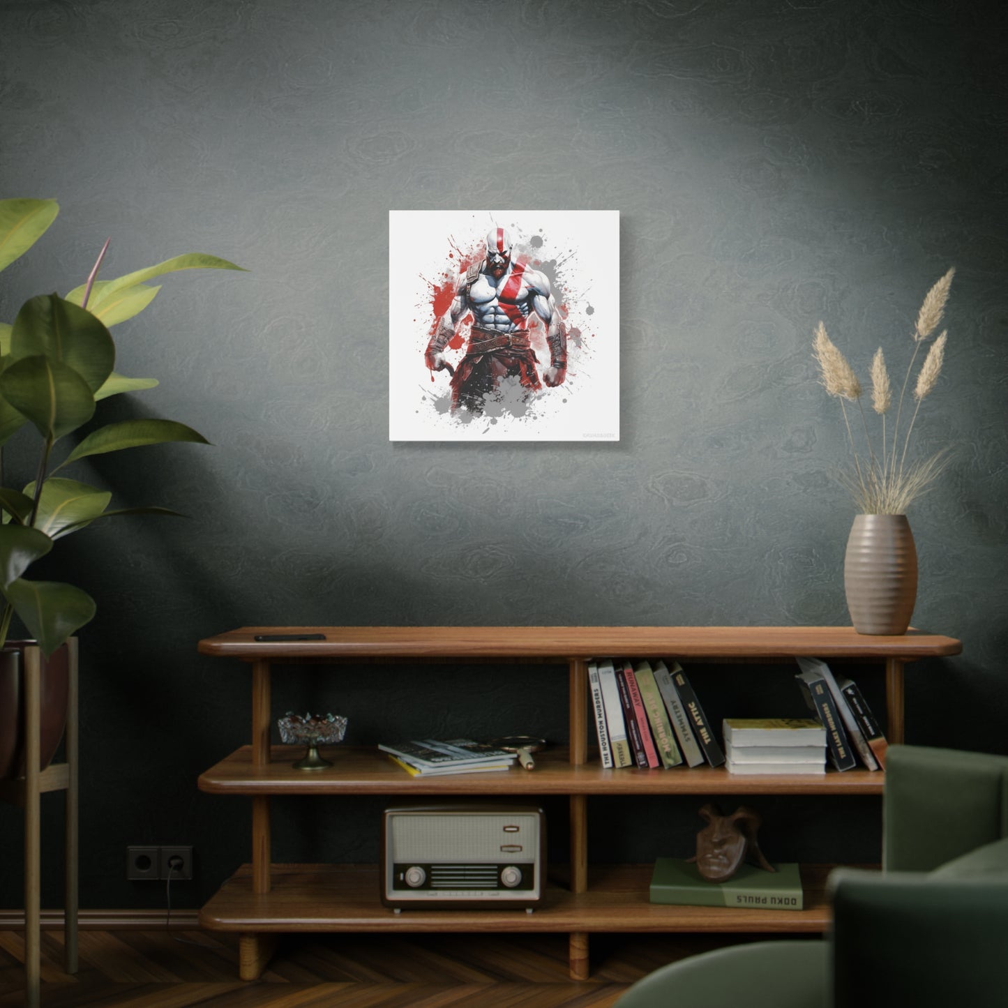 Kratos Canvas - Showcase the Fierce Warrior in Artistic Splendor - God of War