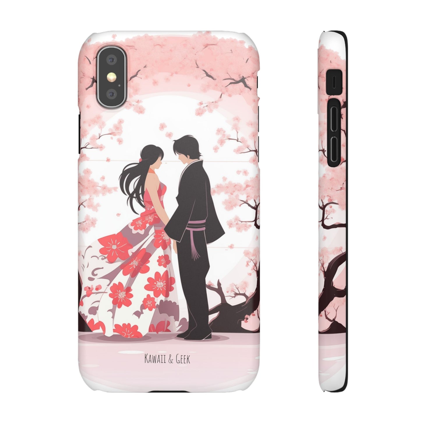 Japanese Blossom Love Premium Phone Case - Valentine's Cherry Tree Design