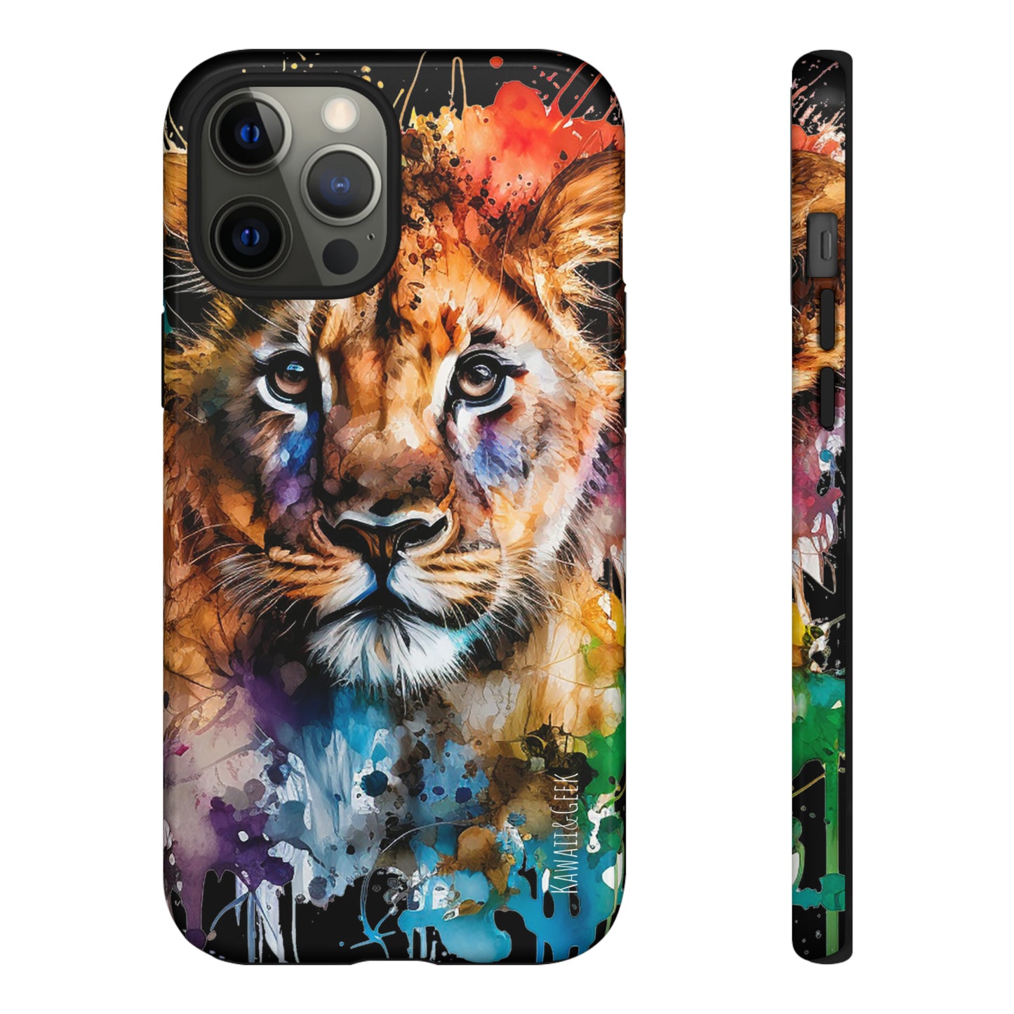 Watercolor Lion Cub Tough Phone Case - iPhone 15 compatible