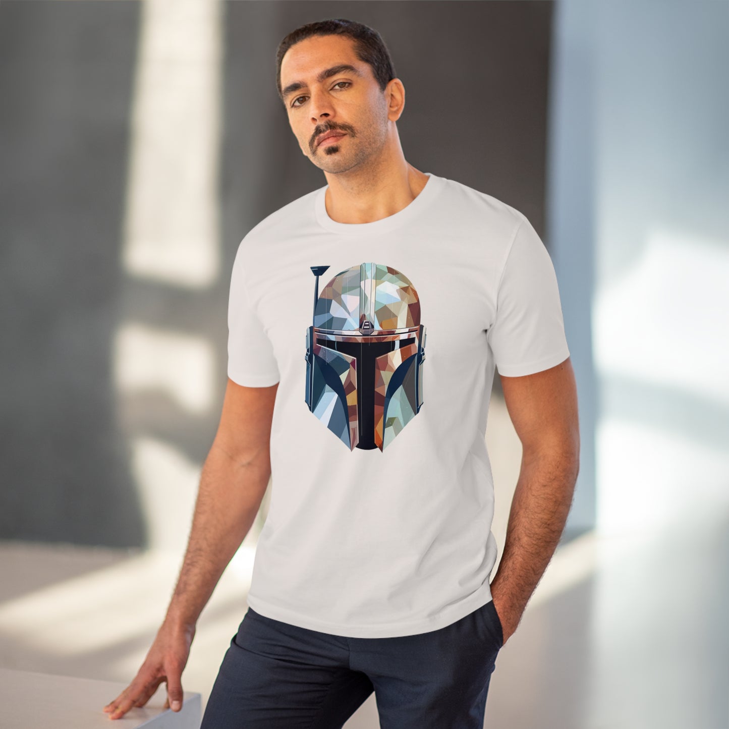 The Mandalorian Polygonal T-Shirt - Embrace Interstellar Adventure - Star Wars