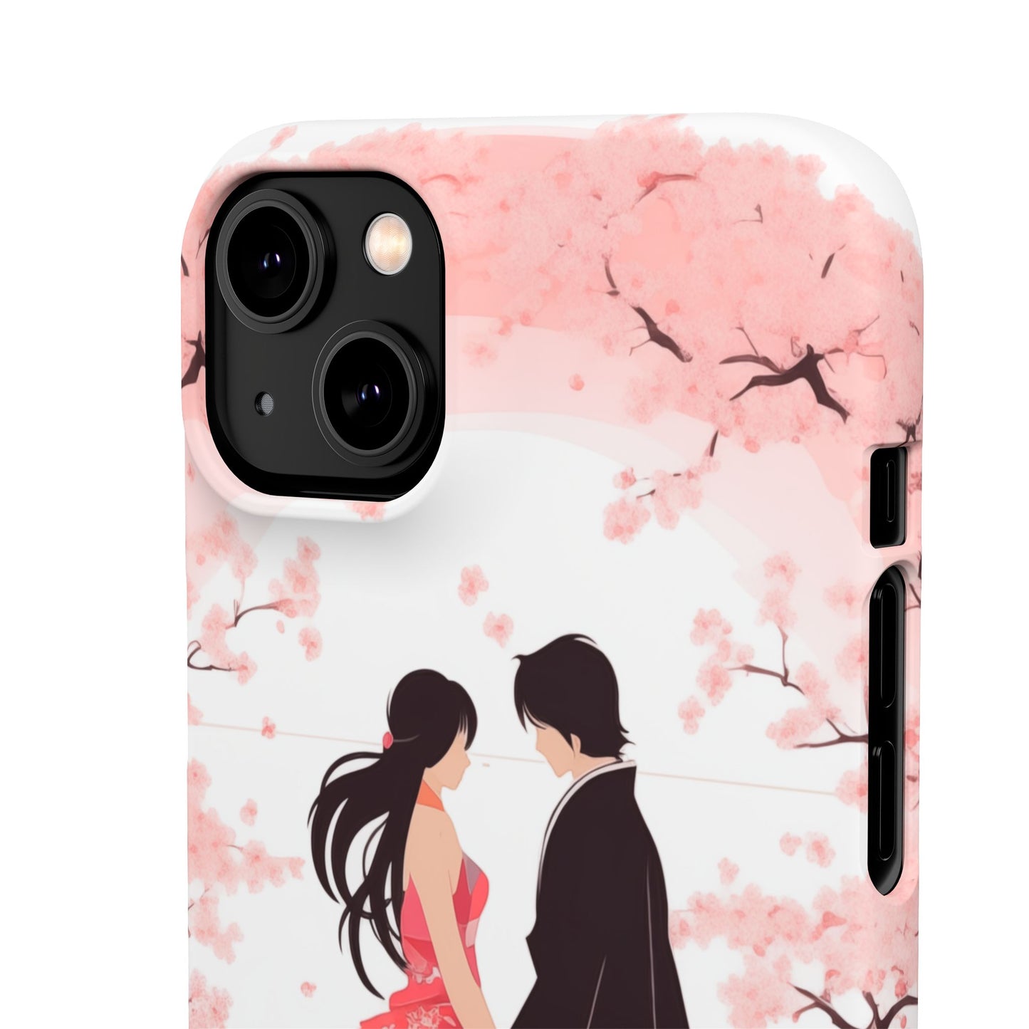 Japanese Blossom Love Premium Phone Case - Valentine's Cherry Tree Design