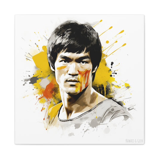 Bruce Lee Watercolor Art: Dynamic Cotton Canva