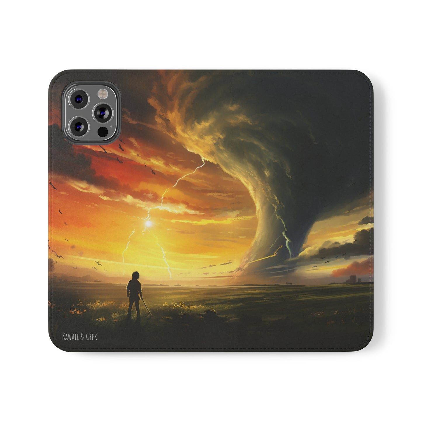 Apocalyptic Tornado Kids Flip Phone Case