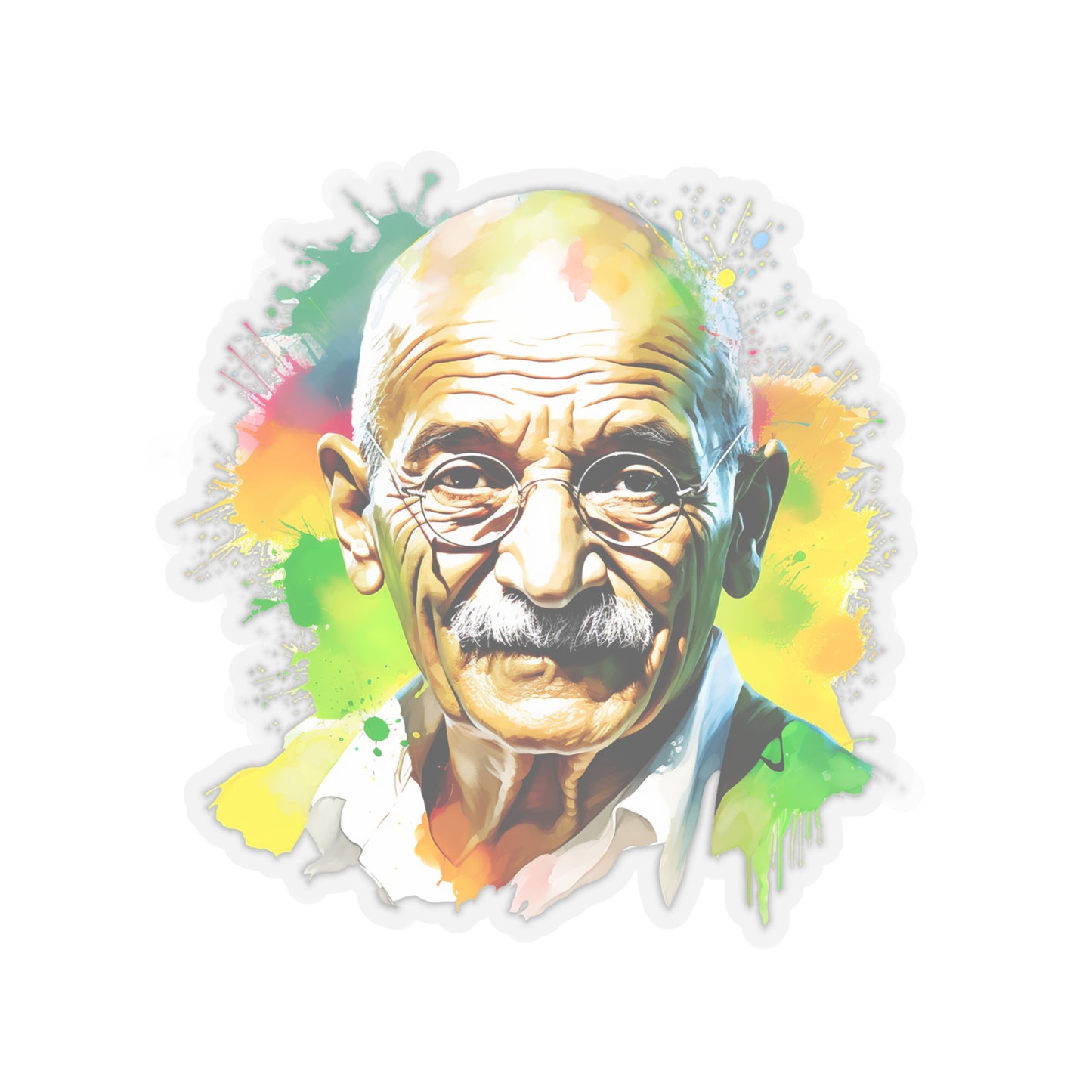Gandi Sticker in Watercolor Style