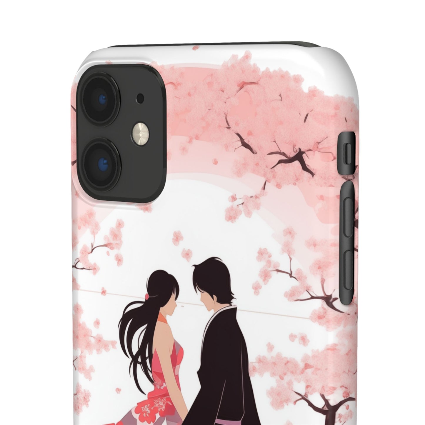 Japanese Blossom Love Premium Phone Case - Valentine's Cherry Tree Design