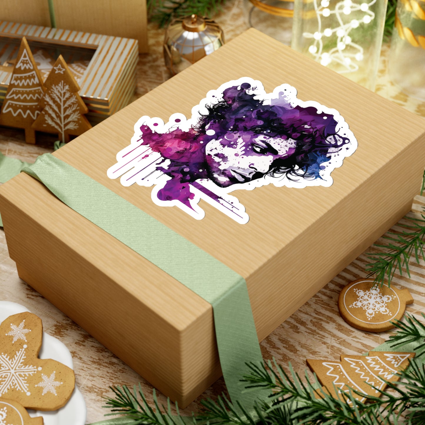 Prince - Love Symbol in Purple Rain Watercolor Style Sticker - Add Some Musical and Colorful Style to Your Tech
