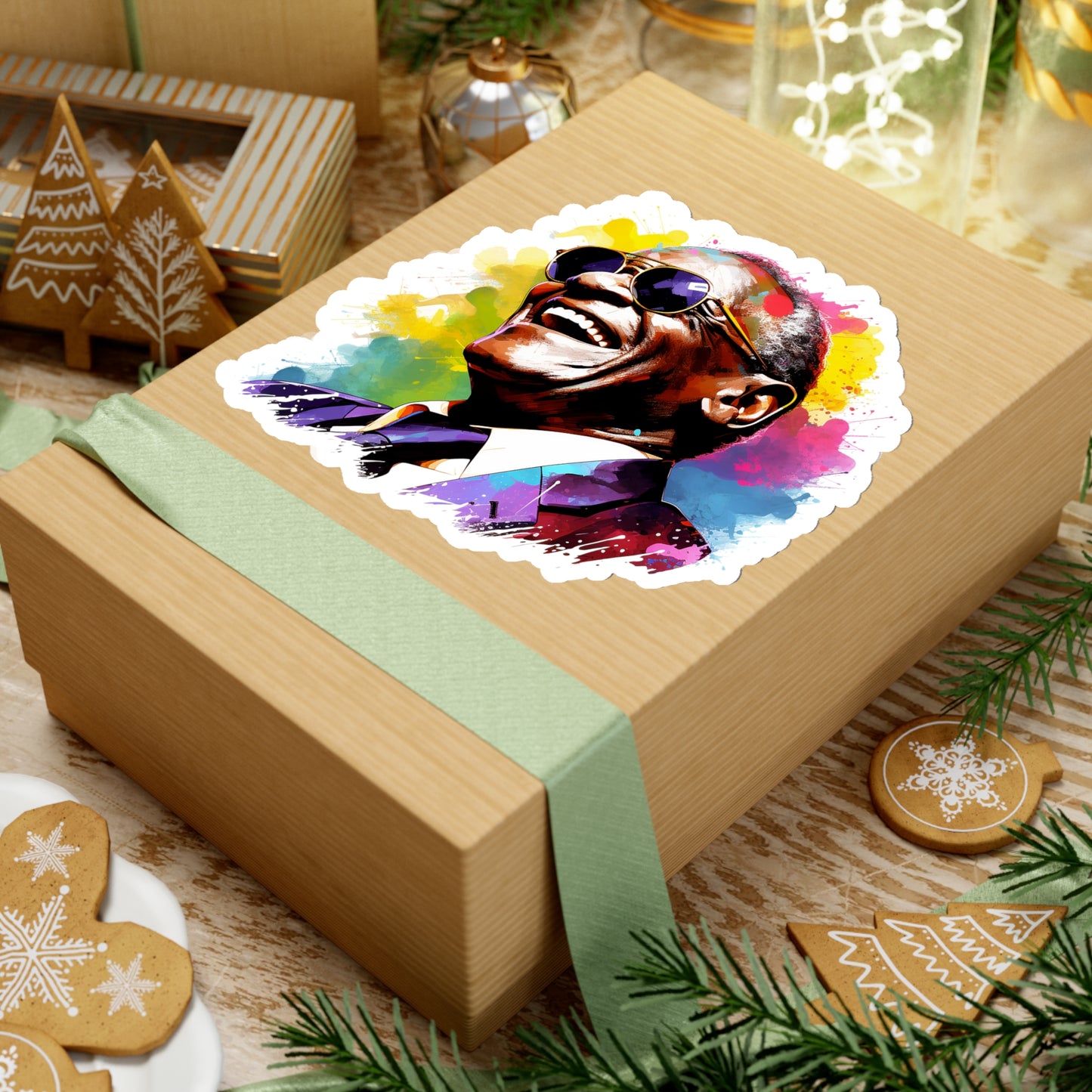 Ray Charles Watercolor-Style Sticker