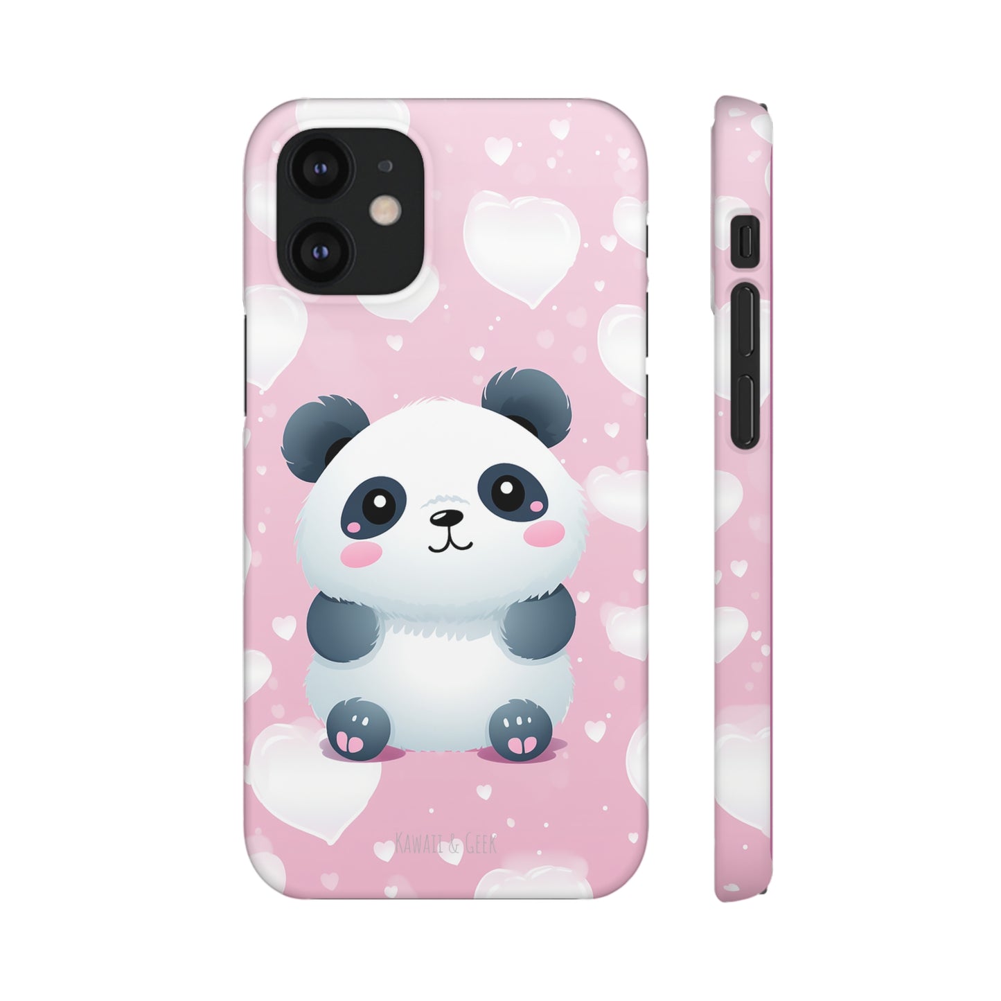 Cute Panda & Hearts Premium Phone Case