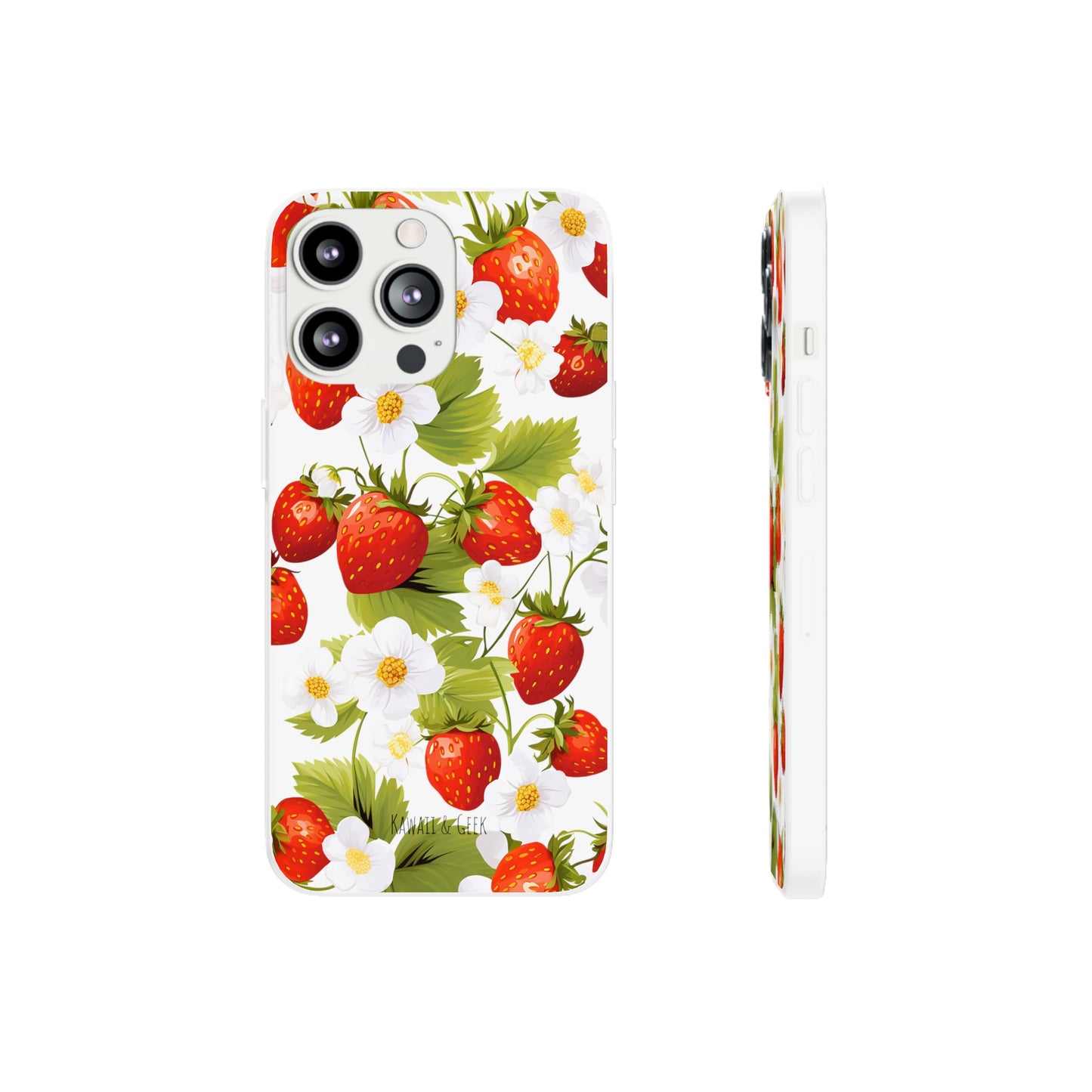 Strawberries & Florals Flexi and Transparent Phone Case