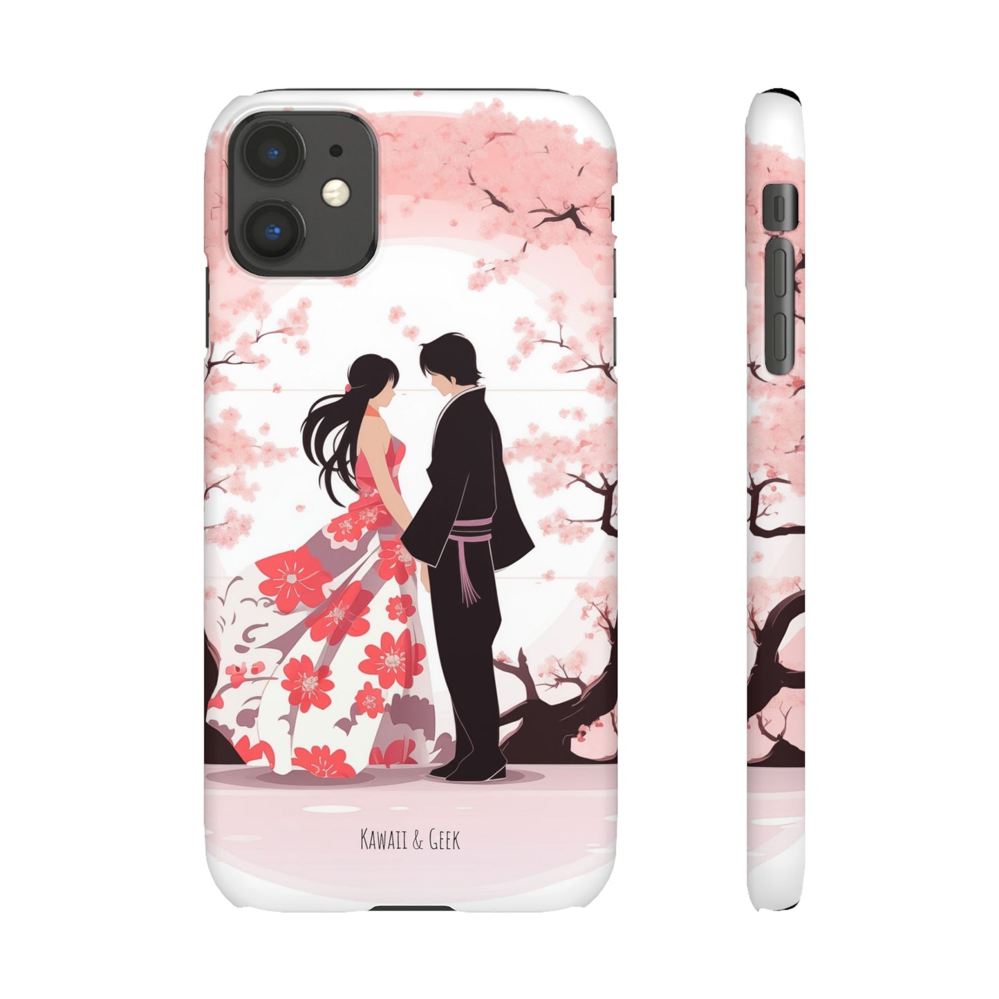 Japanese Blossom Love Premium Phone Case - Valentine's Cherry Tree Design