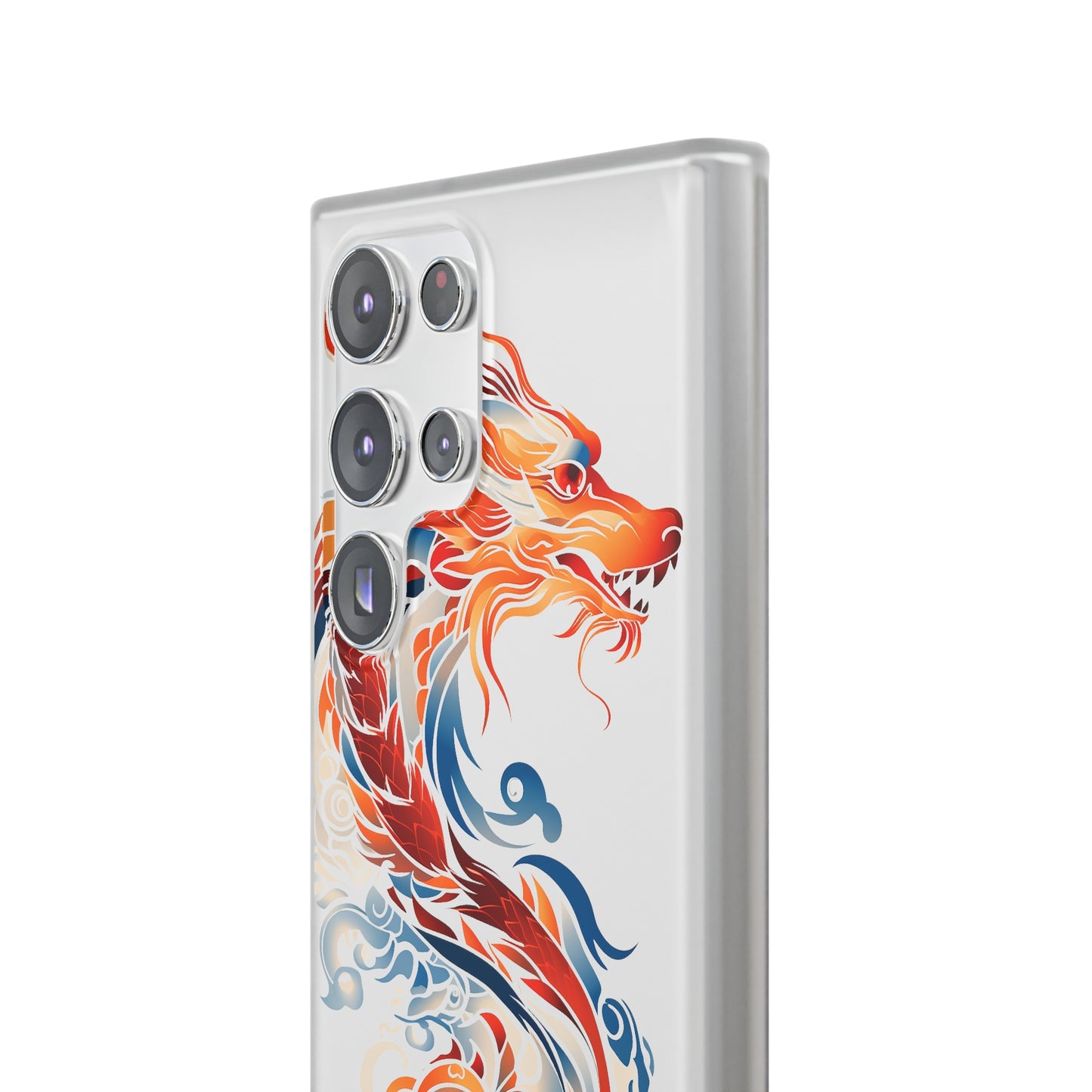 Elegant Chinese Ink Dragon Flexi Transparent Phone Case