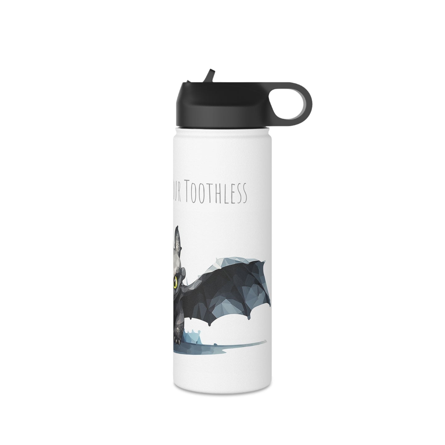 Geometric Toothless: Stainless Steel Dragon Trainer Bottle